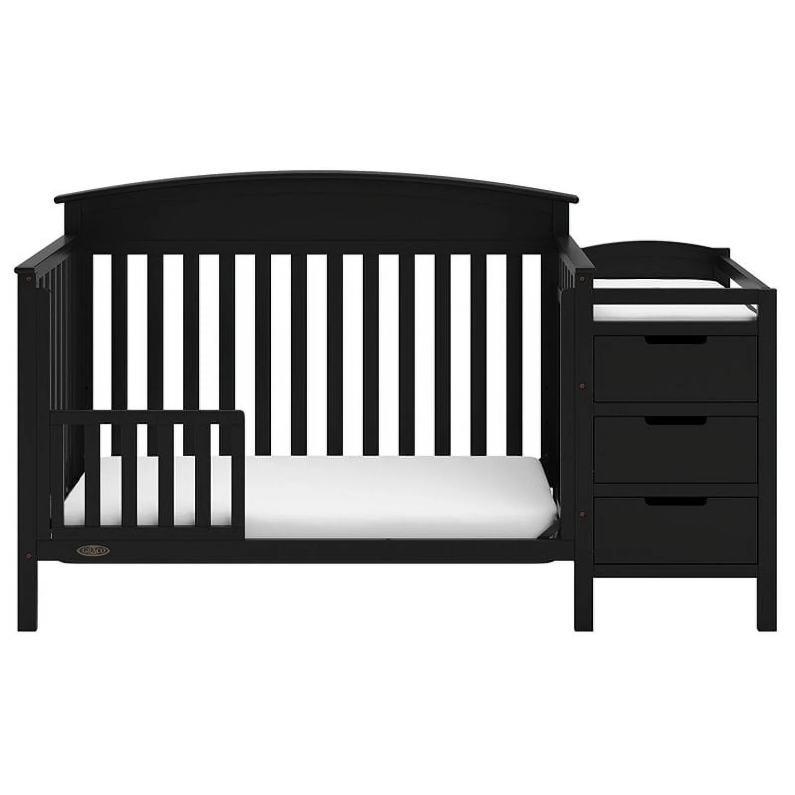 Graco Benton 4-in-1 Convertible Baby Crib and Changer, Black