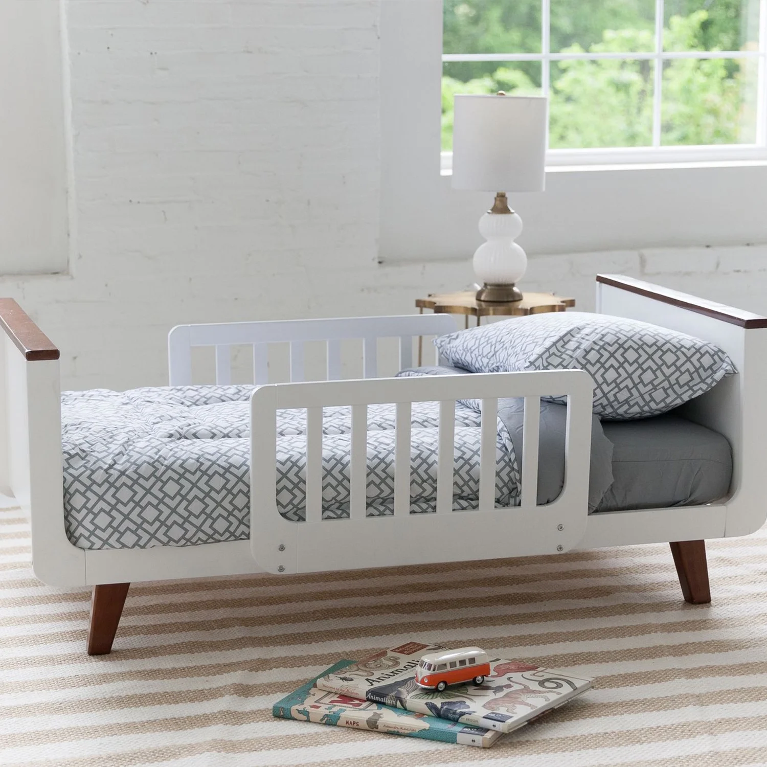 Little Partners MOD Toddler Bed W/ Head & Foot Board, White & Espresso