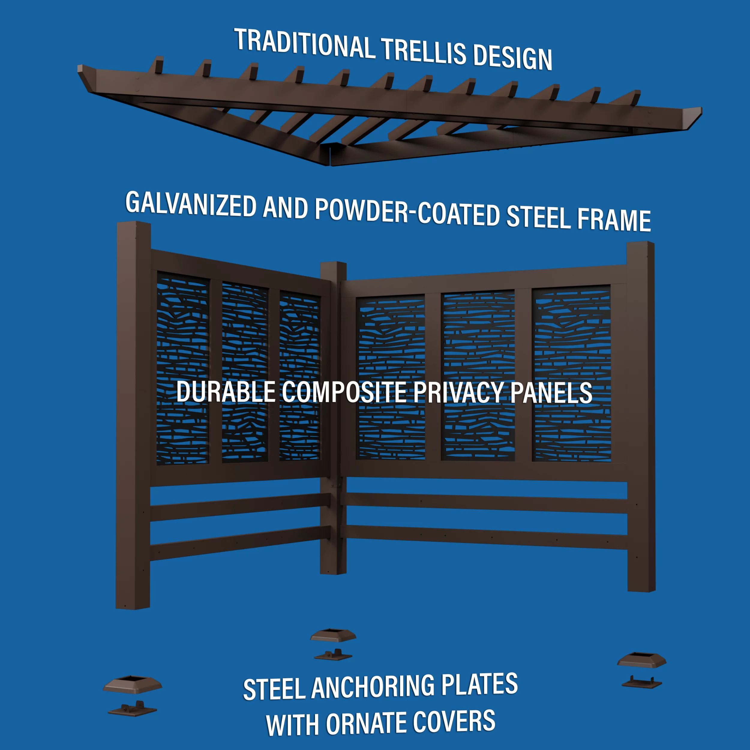 Backyard Discovery Hampton Traditional Steel Cabana Pergola