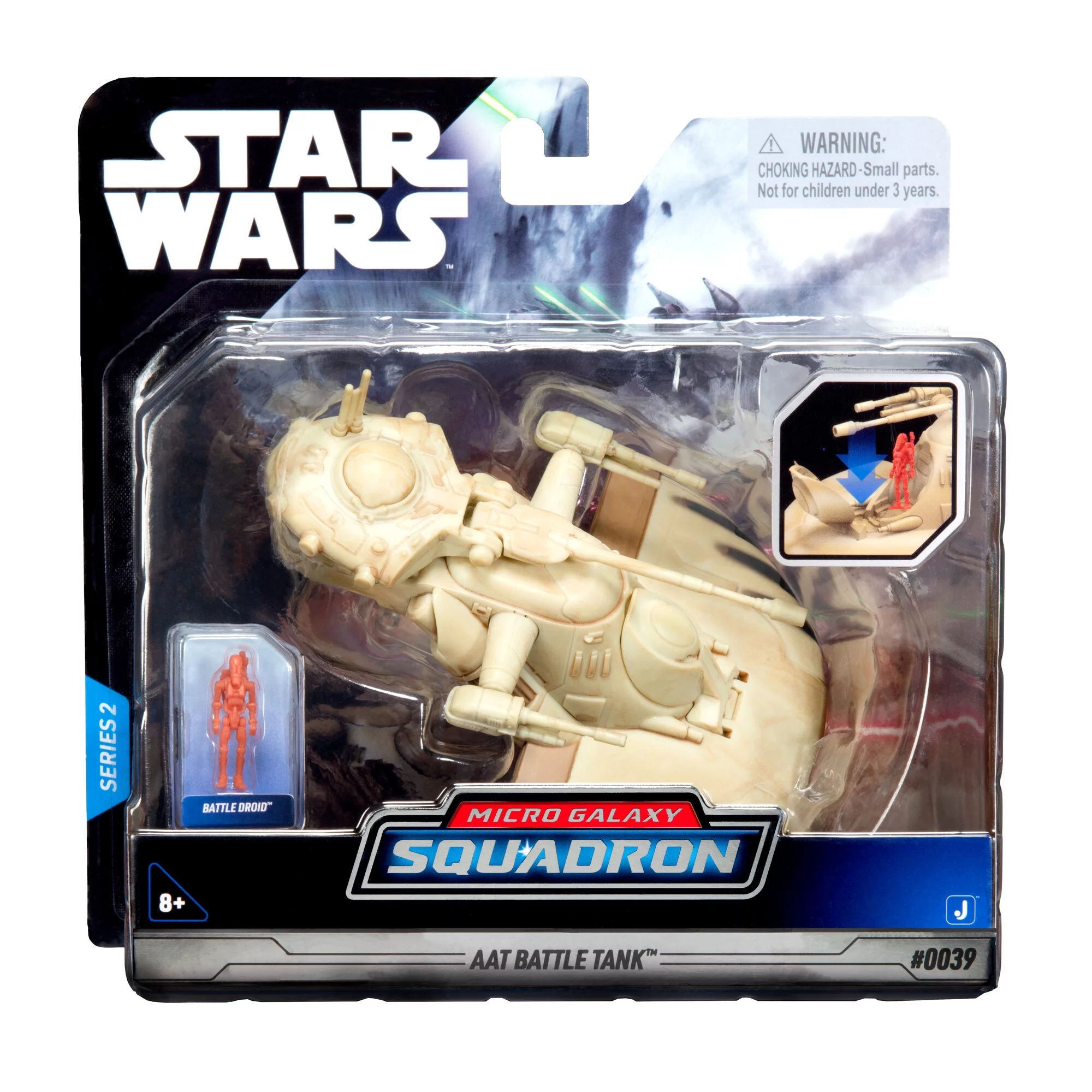 STAR WARS Micro Galaxy Squadron AAT Battle Tank - 5-Inch Starfighter Class Vehicle with 1-Inch Battle Droid Micro Figure
