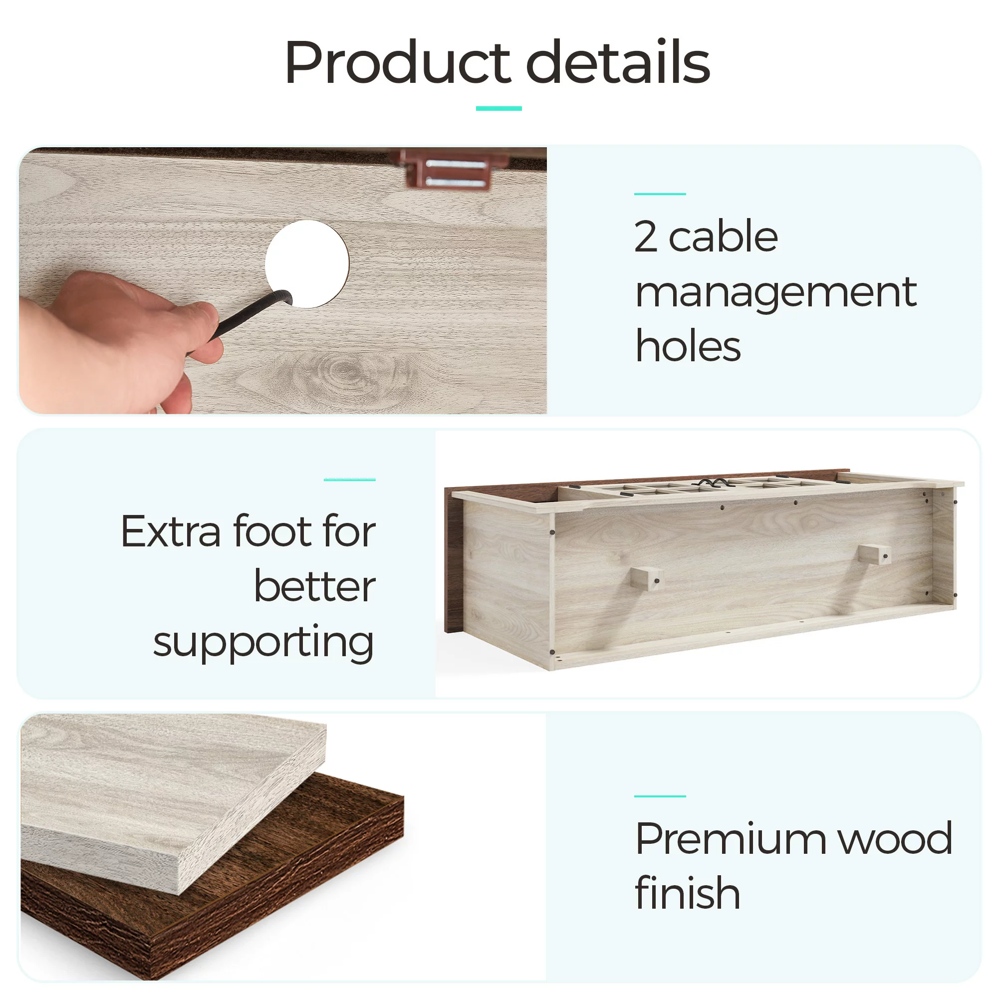 LINSY HOME Modern Farmhouse TV Stand for TVs up to 65