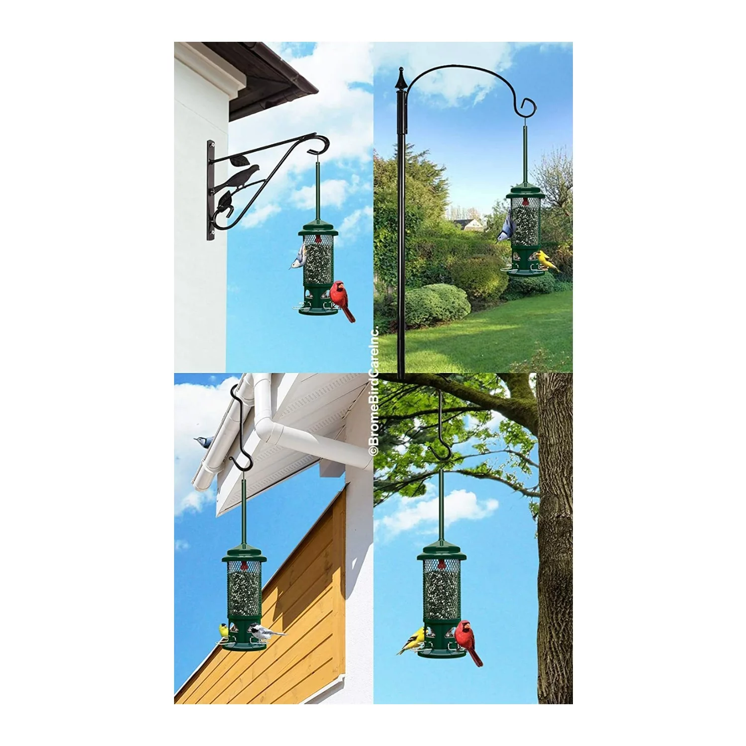 Brome Squirrel Buster Squirrel-Proof Bird Feeder with 4 Metal Perches (2-Pack)