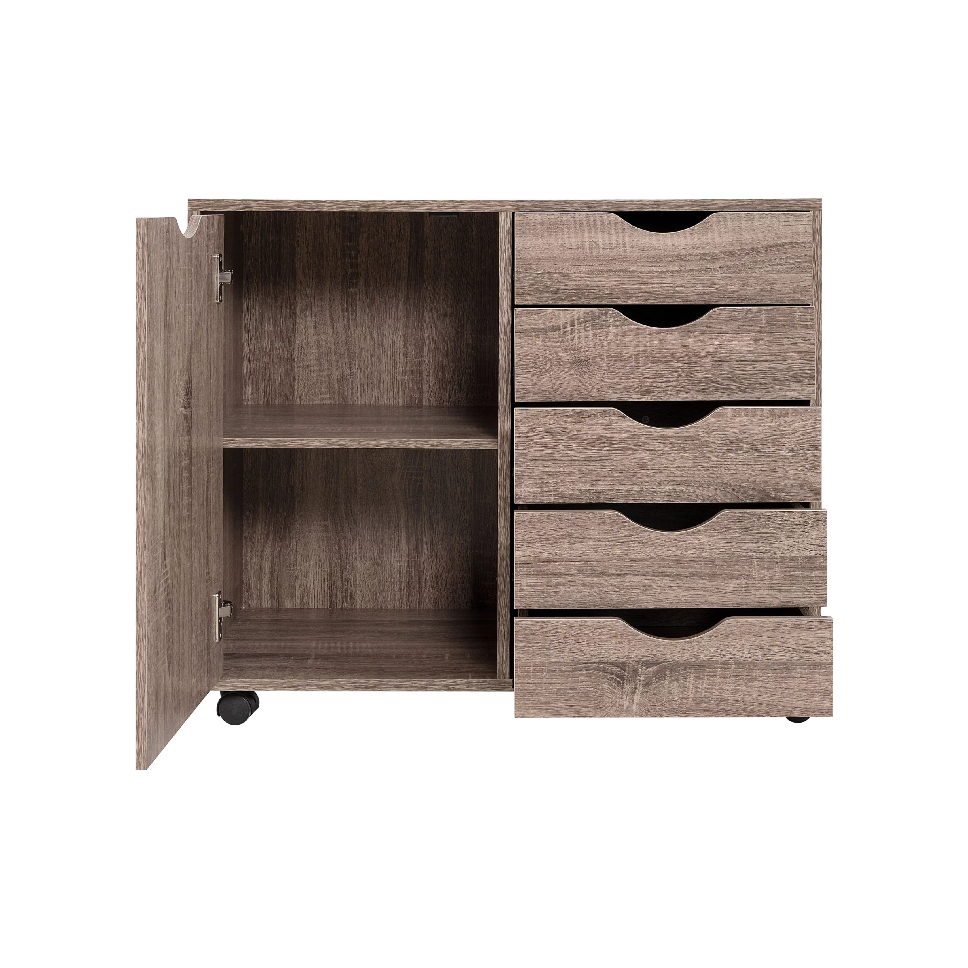 Office File Cabinets Wooden File Cabinets for Home Office Wood File Cabinet Mobile File Cabinet Mobile Storage Cabinet Filing Storage Drawer by Naomi Home-Color:Vintage Oak,Size:7 Drawer