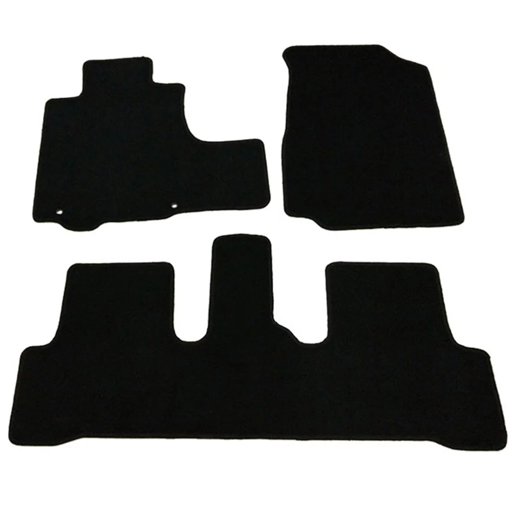 Ikon Motorsports Compatible with 07-11 Honda CR-V 4Dr OE Factory Style Black Nylon Carpet Car Floor Mats Front Rear 3pcs 2007 2008 2009 2010 2011