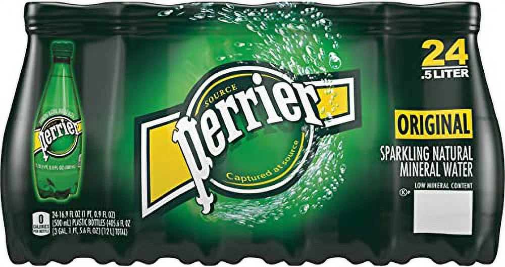 Perrier Mineral Water, .5 Liter, Portable Plastic Bottles, 24/CT, GN
