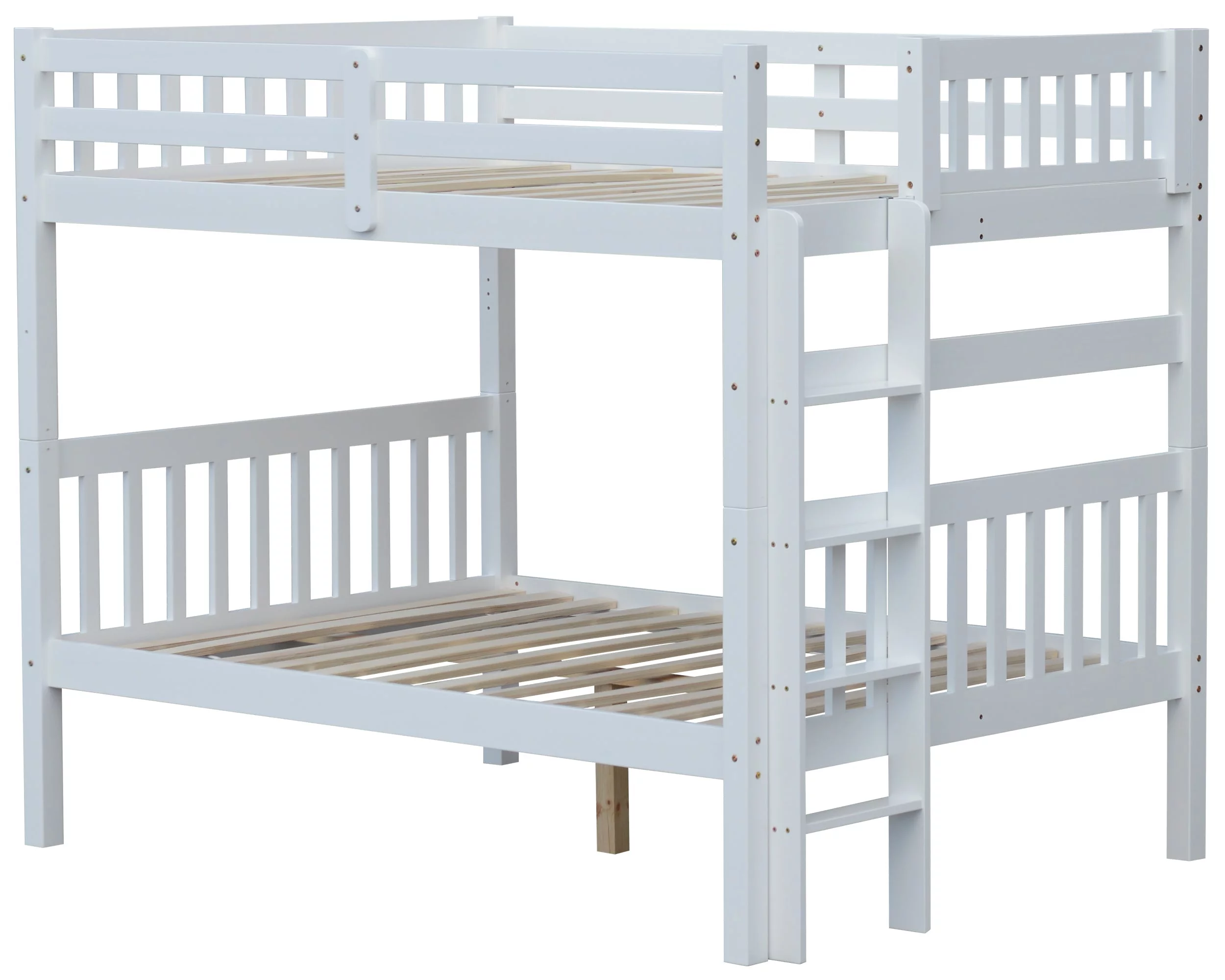 Bern Full over Full End Ladder Bunk Bed White
