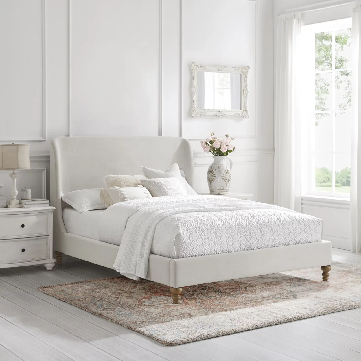 Rosalyn Bed-Wingback-Upholstered-Slats Included