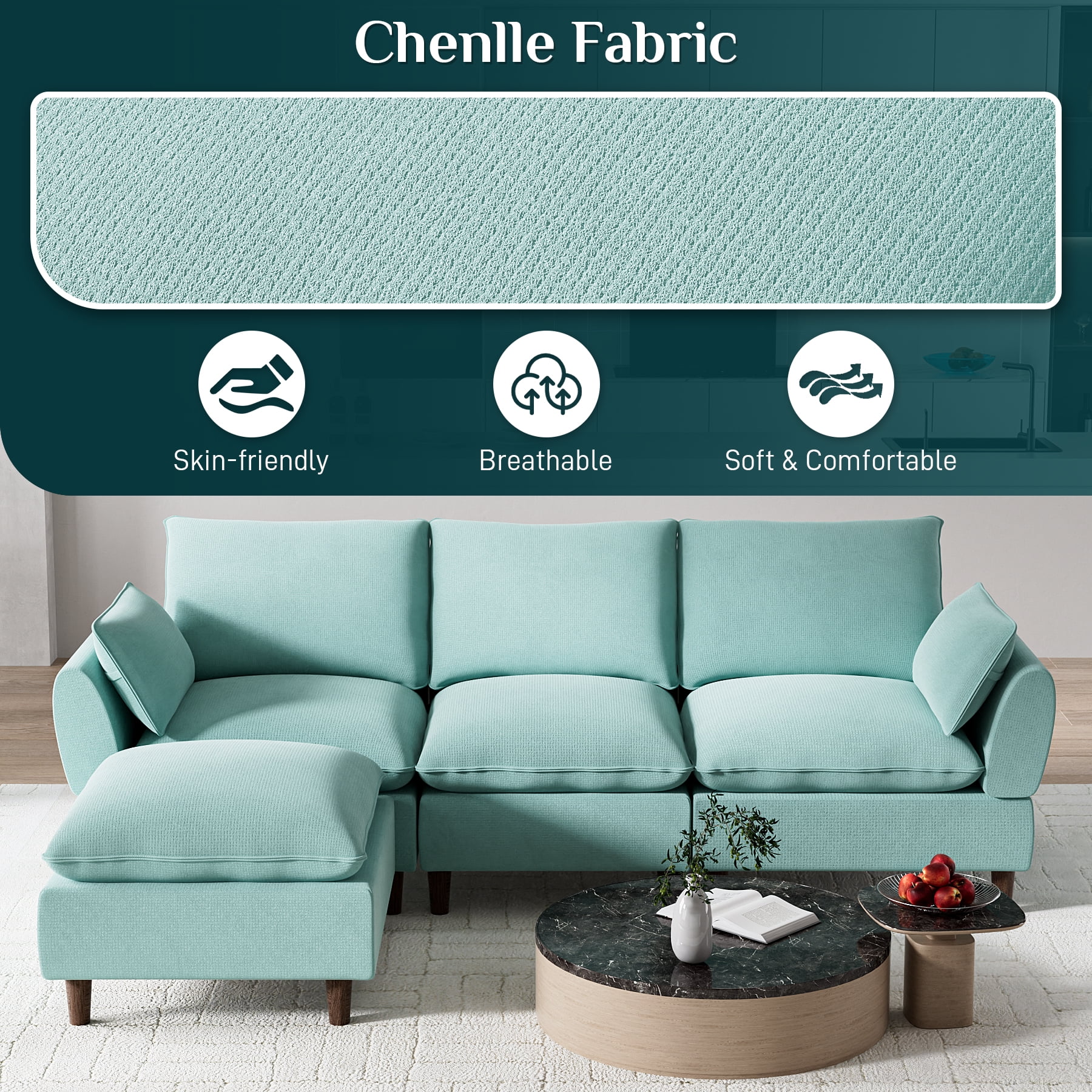 Rophefx Oversized 3-Seat Sectional Sofa 94