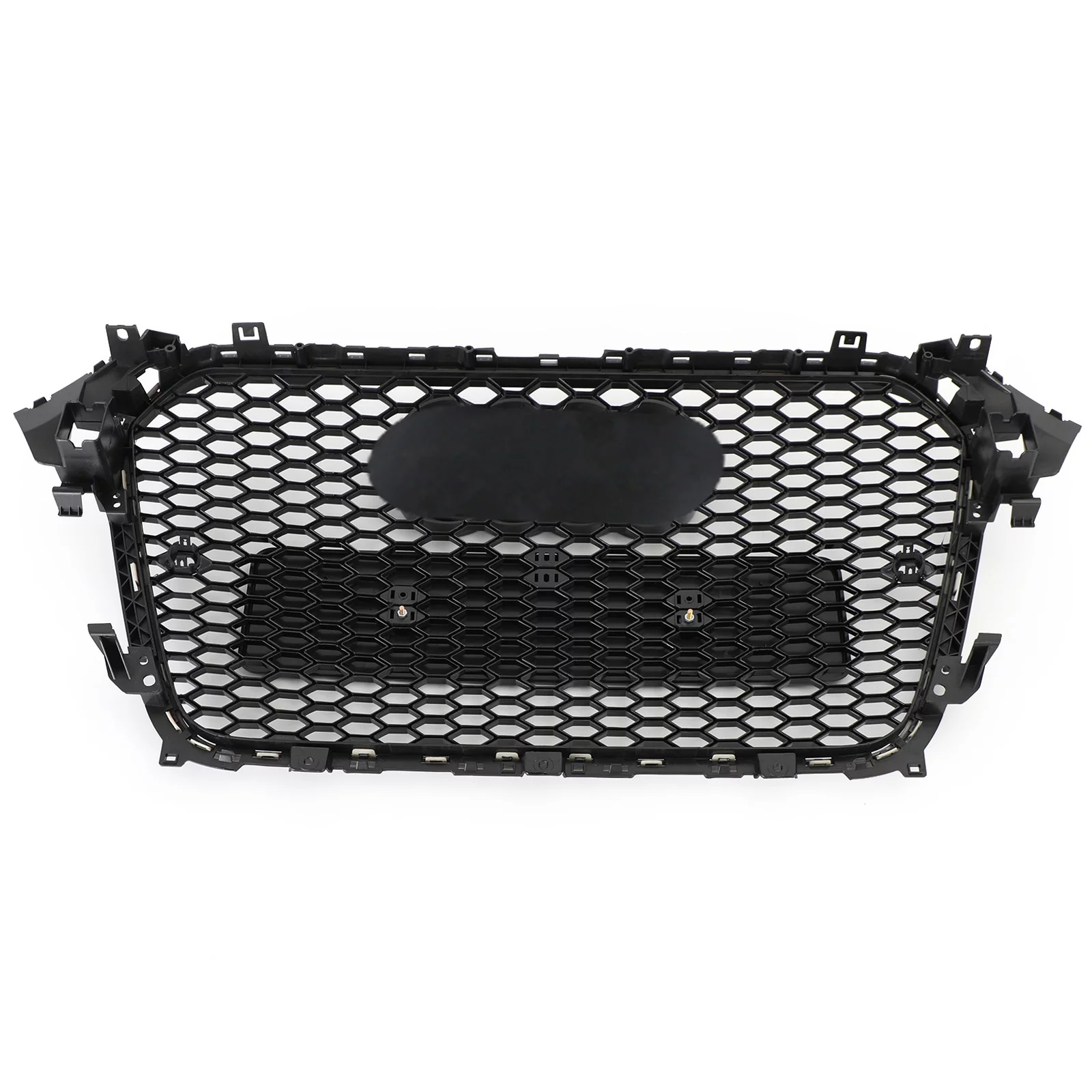 RS4 Style Mesh Front Bumper Grille Grill fit for Audi A4 S4 2013-2016 Gloss Black