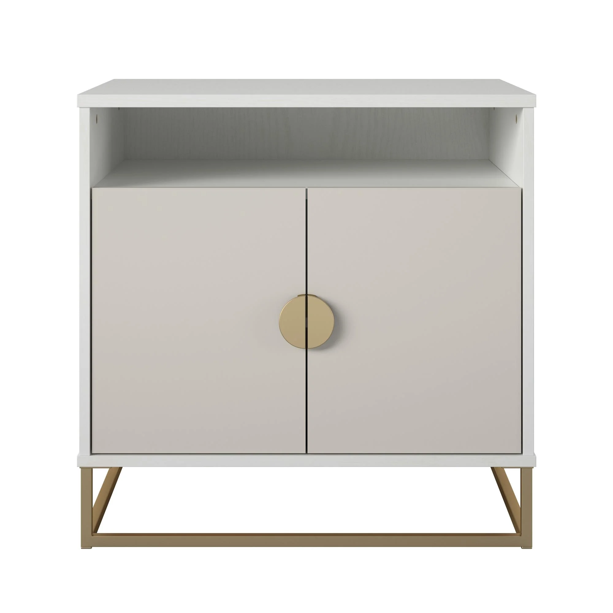 Kelly Accent Cabinet, White/Taupe