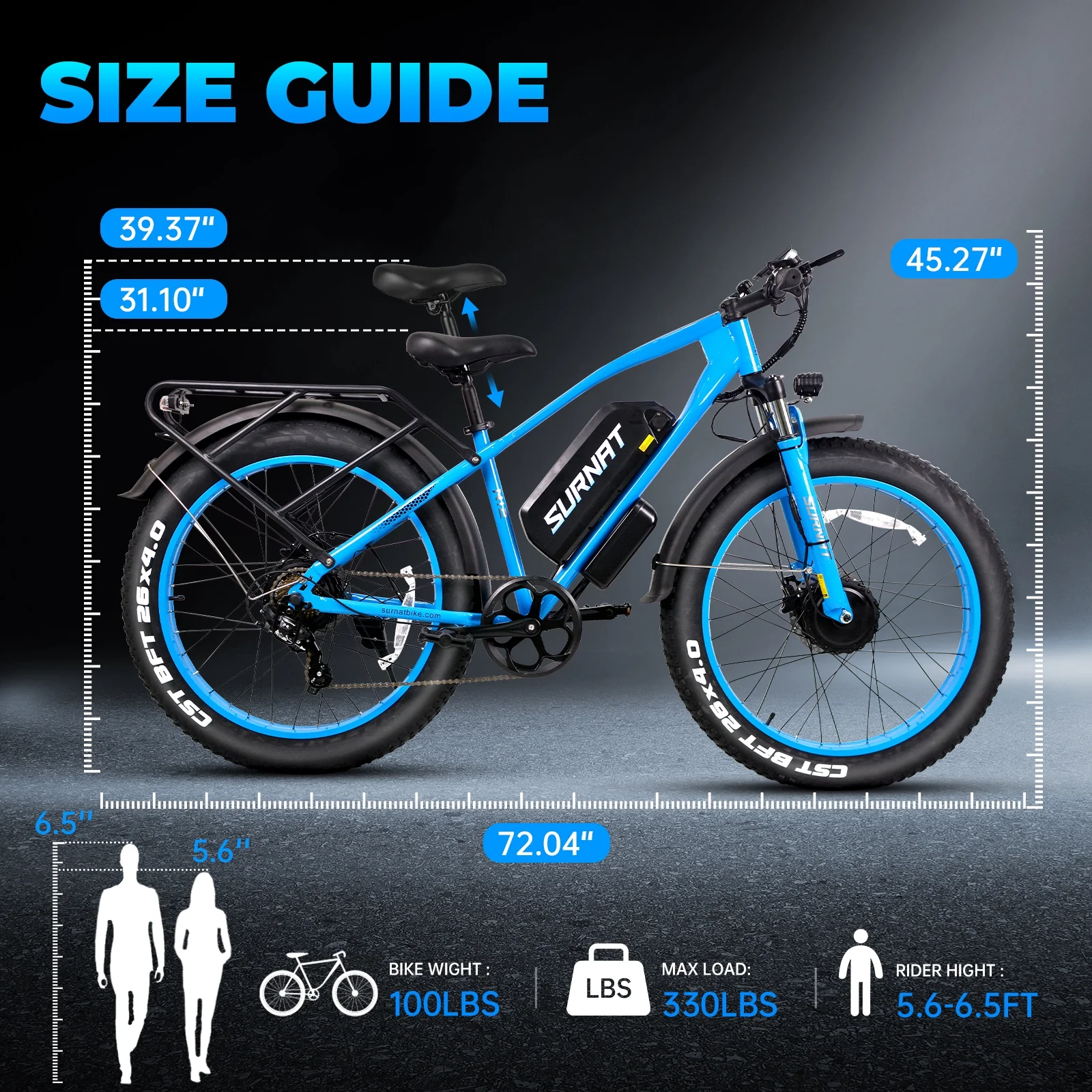 Electric Bike for Adults - Dual Motor AWD 2000W 32MPH Ebike with 48v/22.5Ah Removable Battery, 26x4.0 Fat Tire Mountain Electric Bicycle, Hydraulic Disc Brake E-Bike for Men Women
