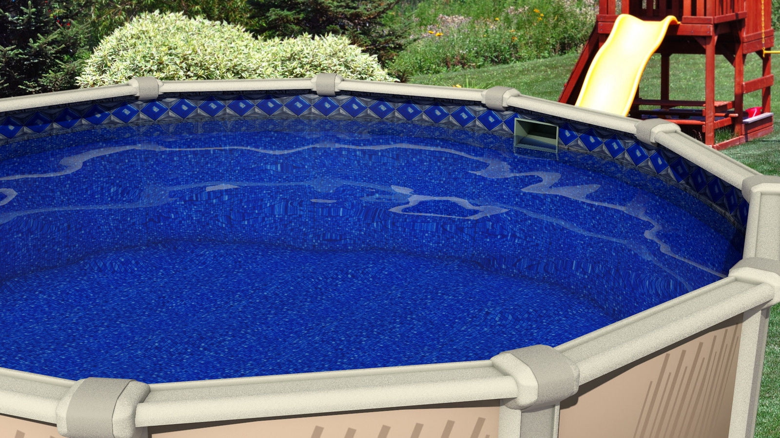 SmartLine 18' Round Crystal Tile Unibead Liner For Above Ground Swimming Pools, 54