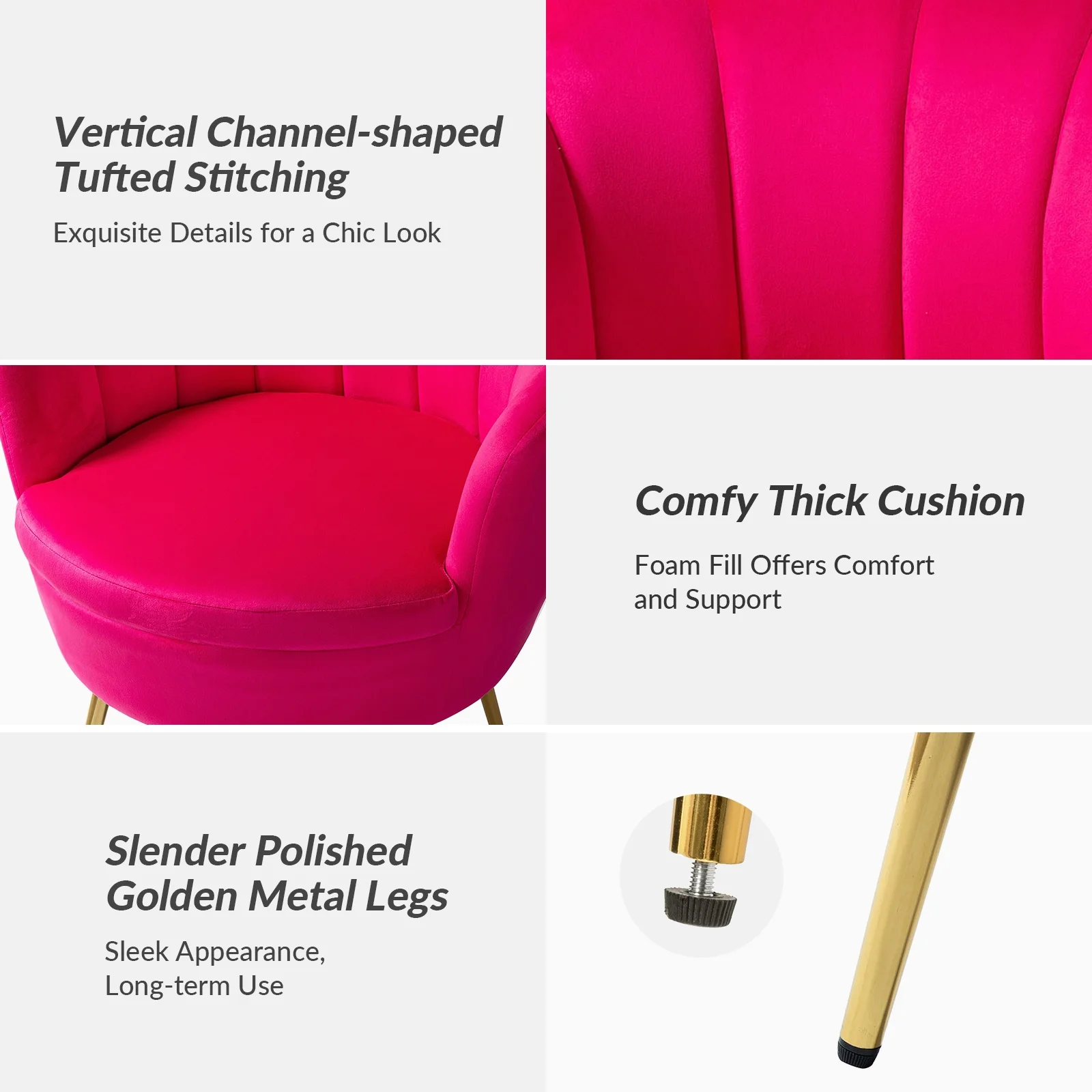 Seashell Upholstery Armchair Velvet Lounge Barrel Chair Gold Legs Home Living Room Bedroom