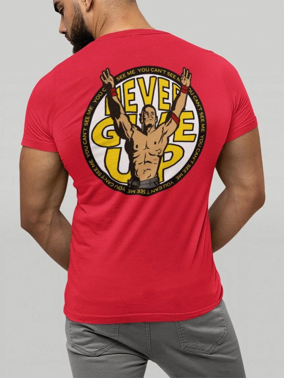 John Cena U Can't C Me Red Gold Mens T-shirt