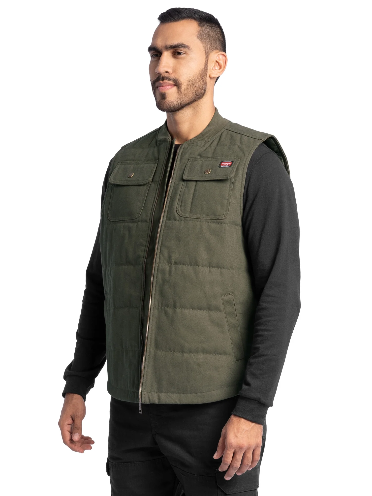 Wrangler Workwear Men's Quilted Duck Work Vest, Size Small to 3XL (Men's and Big Men's)