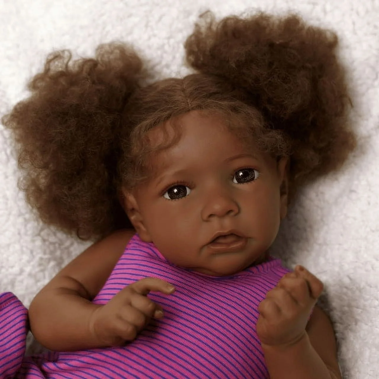 RSG 22 Inch Reborn Baby Dolls Black - Lifelike Soft Body Realistic-Newborn Baby Dolls that Look Real Caramel Skin Tone Orange Crushed Flowers Skirt Baby Dolls Gift for Kids Age 3+