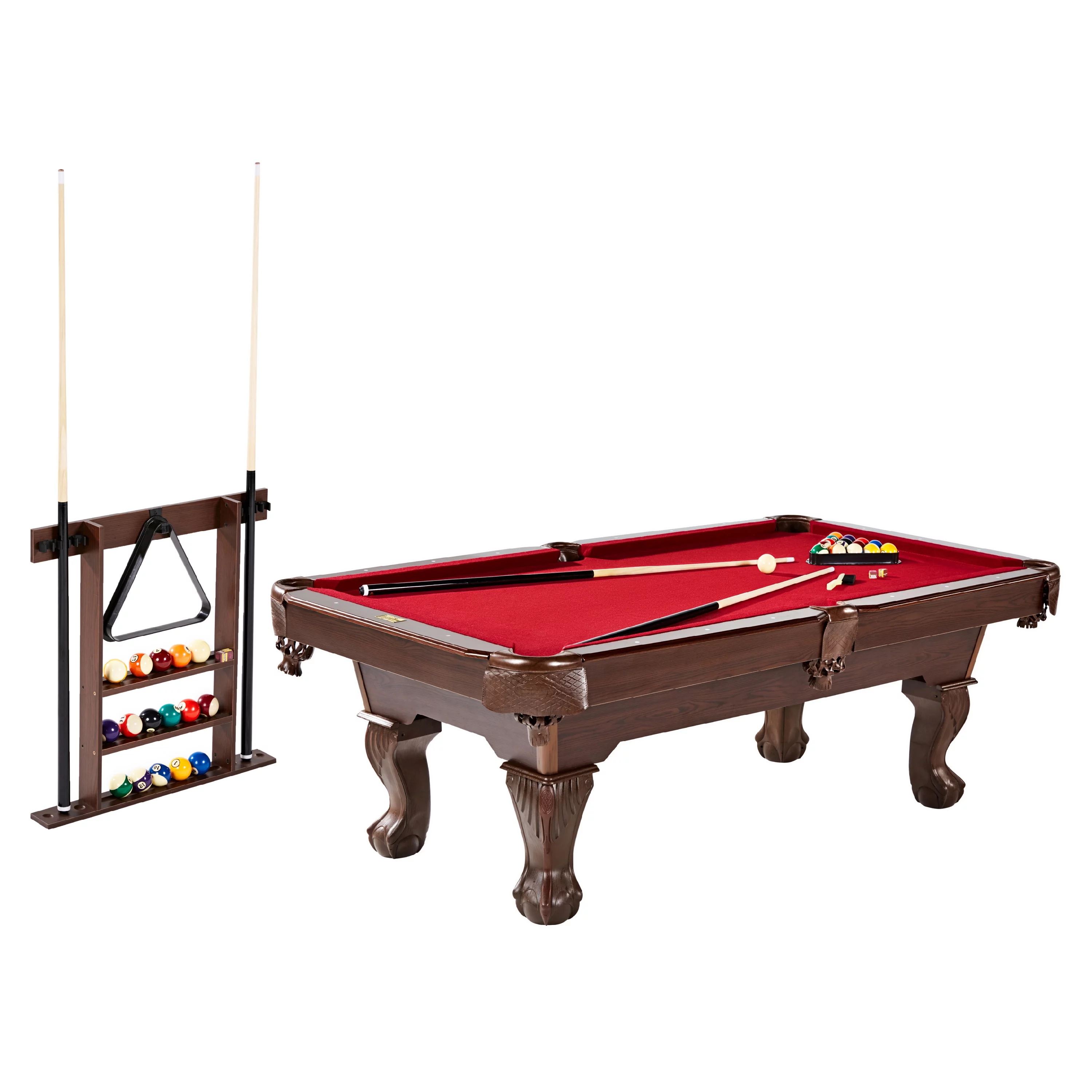 Barrington Red Billiard Table with Cue Rack and Accessories (89
