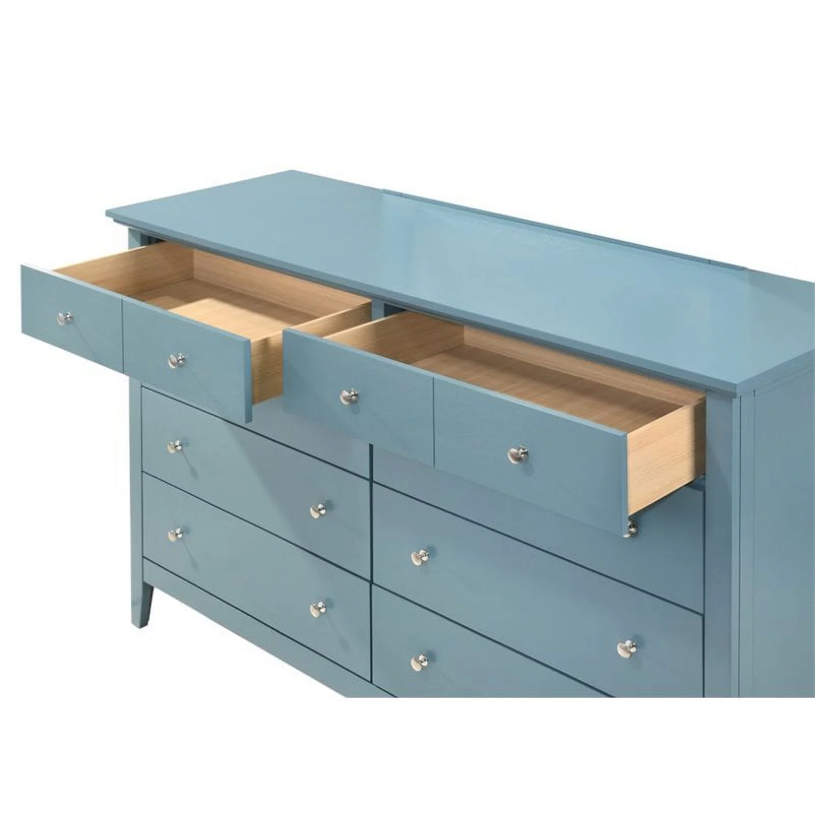 Home Square 2-Piece Set with 8-Drawer Dresser and 3-Drawer Nightstand in Teal