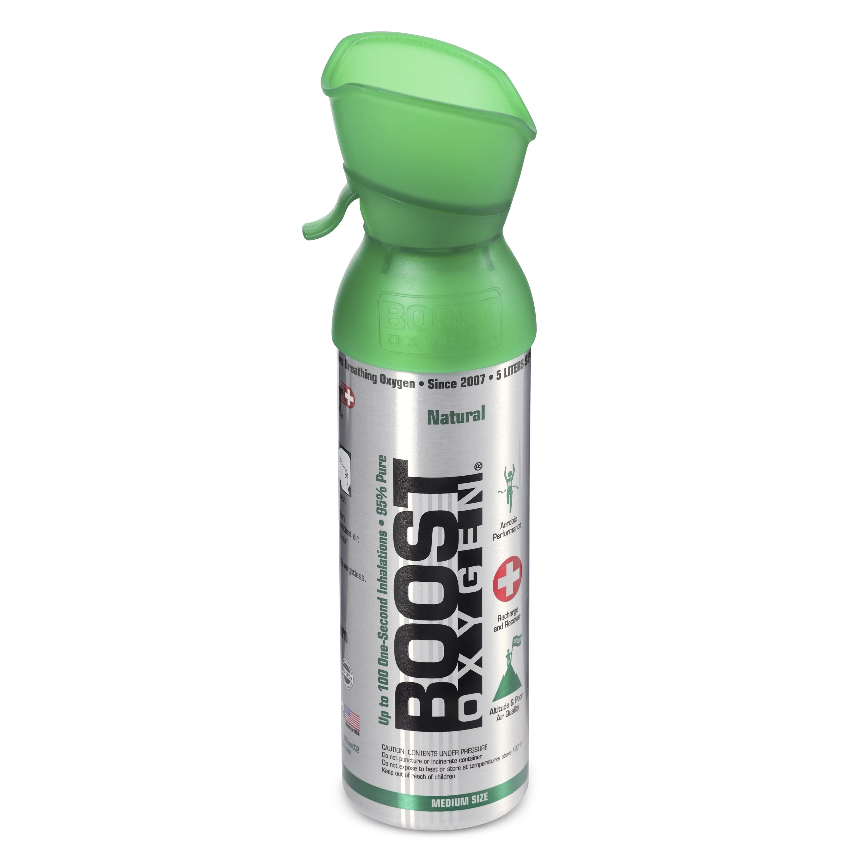 Boost Oxygen 5L Can Oxygen Bottle, Natural (4 Pack) & 3L Bottle, Peppermint