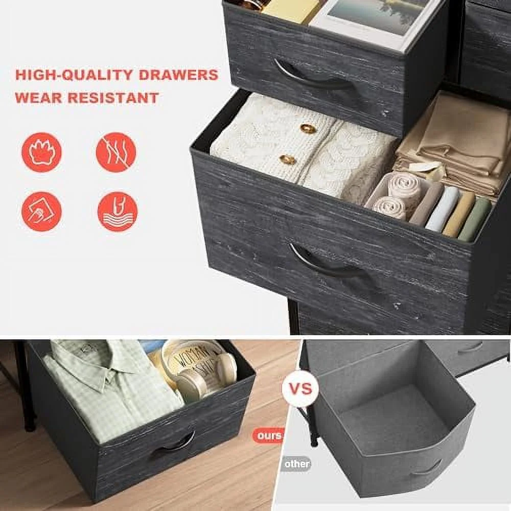 Dresser for Bedroom with 15 Drawers  Tall Dressers for Bedroom with Heavy Duty Wood and Metal  Large Bedroom Dressers & Chest of Drawers for Bedroom  Closets  Living Room  Black Wood