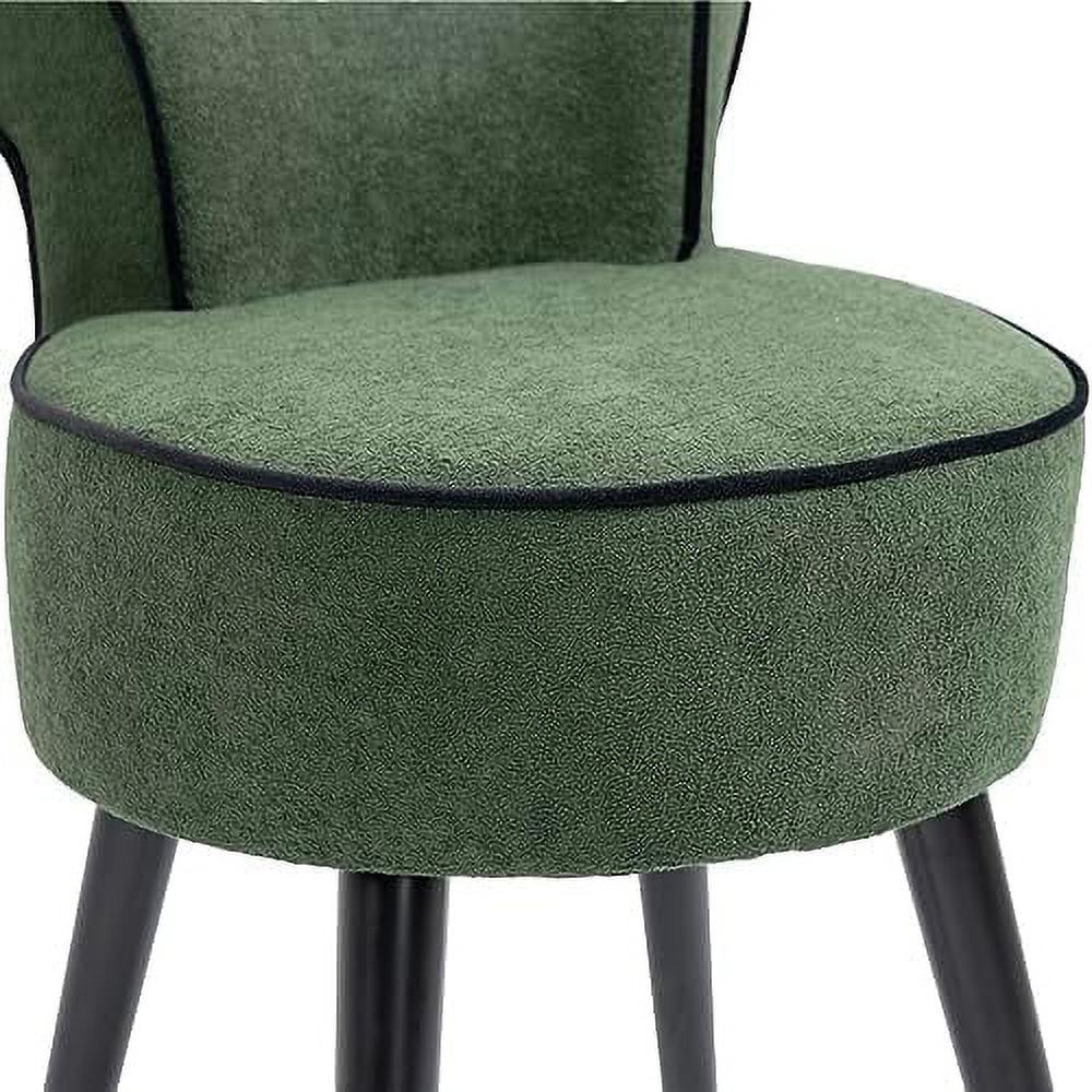 RUNFAYBIU Vanity Chairs-Armless Side  Slipper Chair with Comfortable Upholstery   Chairs with Low Curved Back  Vanity Stool with Wood Legs (Yellow/Black Trim)