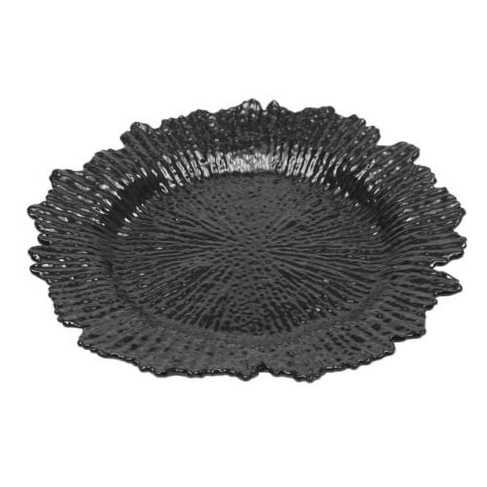 24pcs Modern Charger Plates Round Plastic Reef Plate Dinner Plates 12.6in