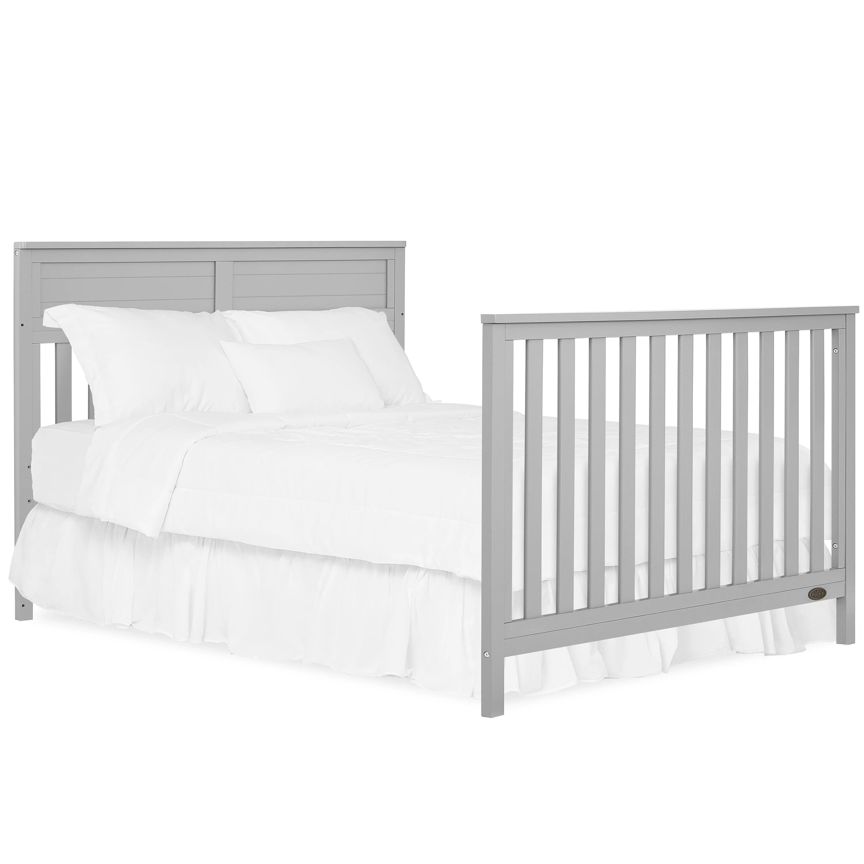 Dream On Me Reign 5 in 1 Convertible Crib with Under Drawer in Pebble Gray