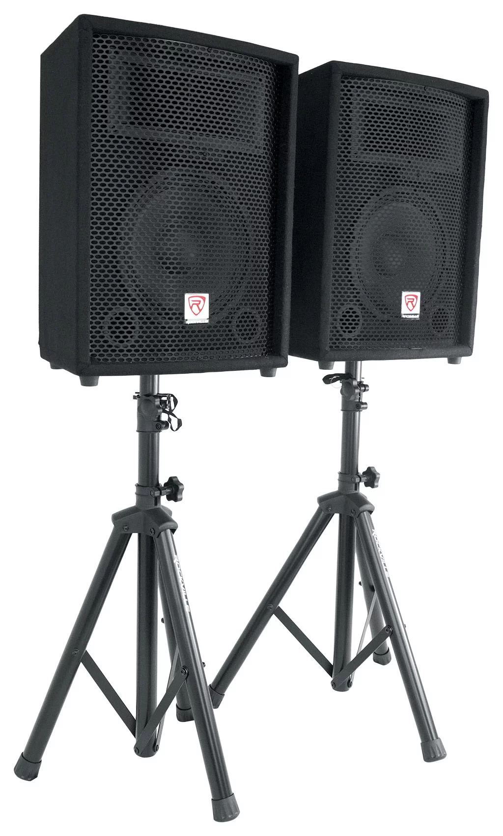 Rockville RPG2X10 Package PA System Mixer/ Amp+10 inch Speakers+Stands+Mics+ Bluetooth