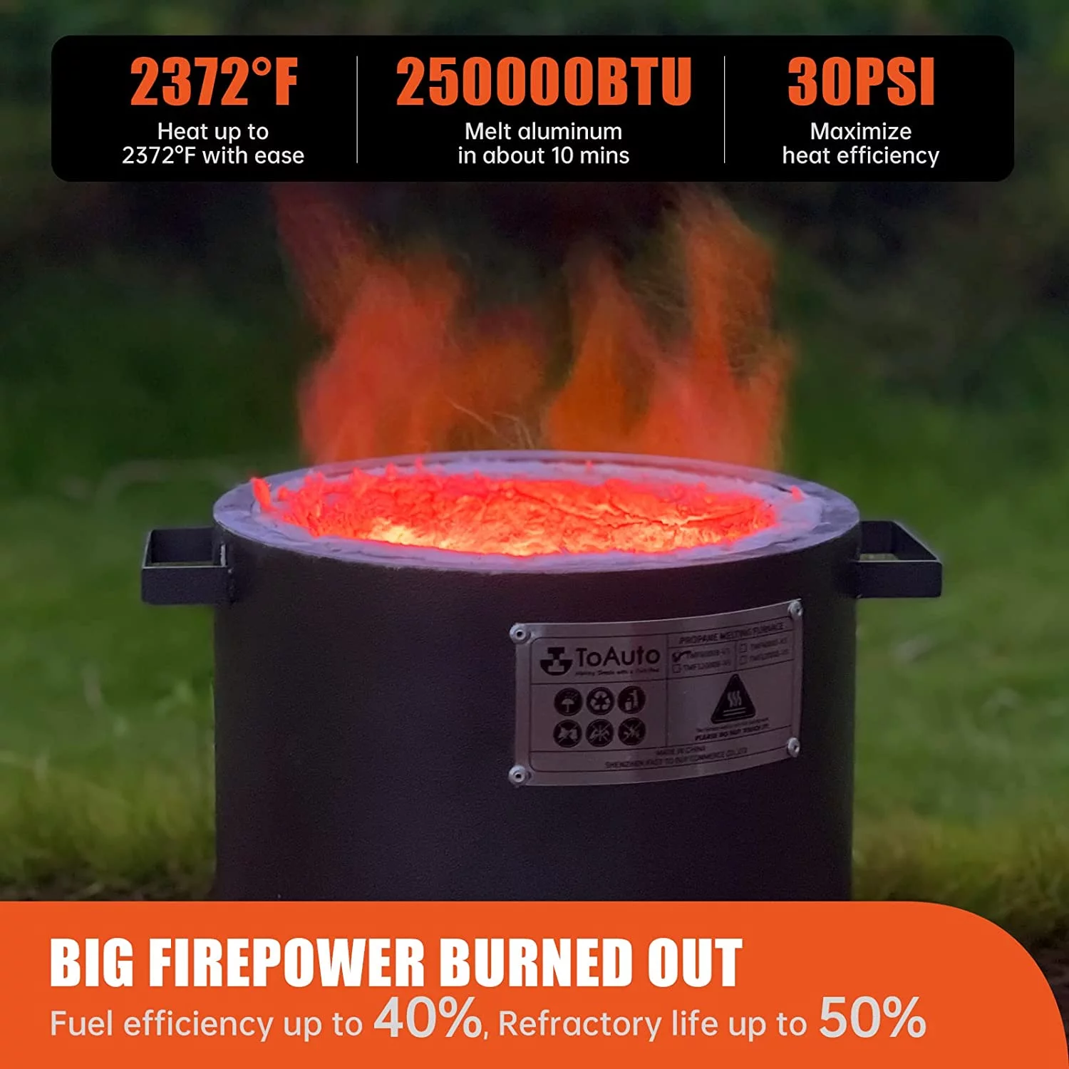 TOAUTO 6KG Propane Melting Furnace Kit,Home Stove Kiln Casting Tool for Scrap Metal Recycle Gold Silver Copper Aluminum