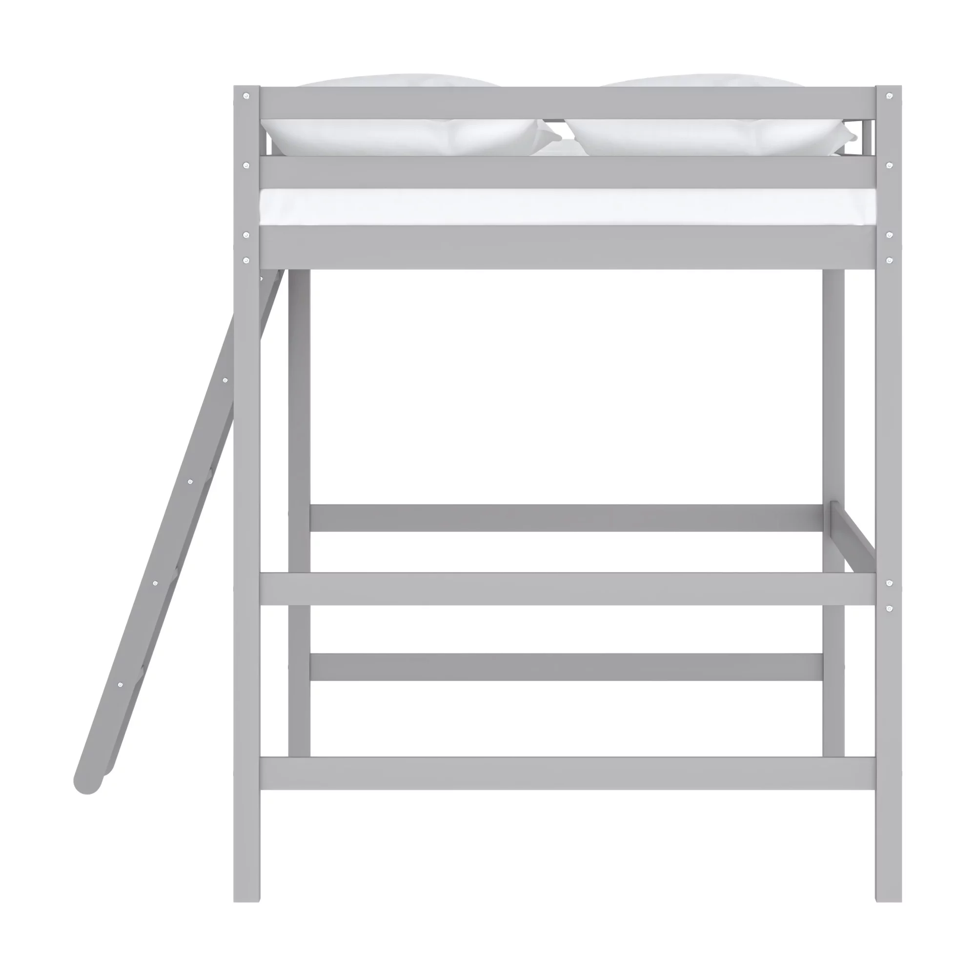 Hillsdale Campbell Wood Full Loft Bunk Bed with Ladder, up to 350 lbs Capacity, Gray