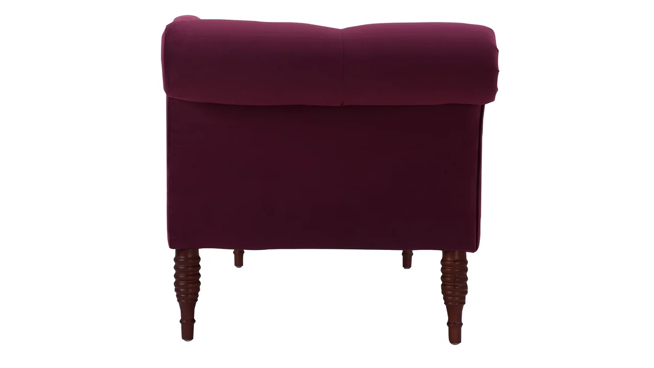 Samuel Tufted Roll Arm Chaise Lounge Burgundy