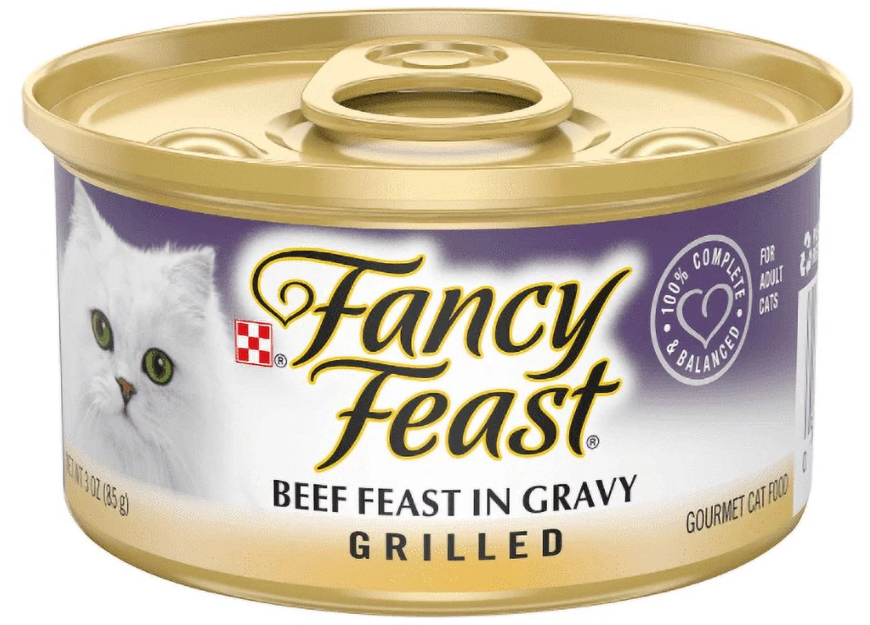 Purina Fancy Feast Grilled Beef Feast in Gravy Wet Cat Food 3 oz (24 cans)