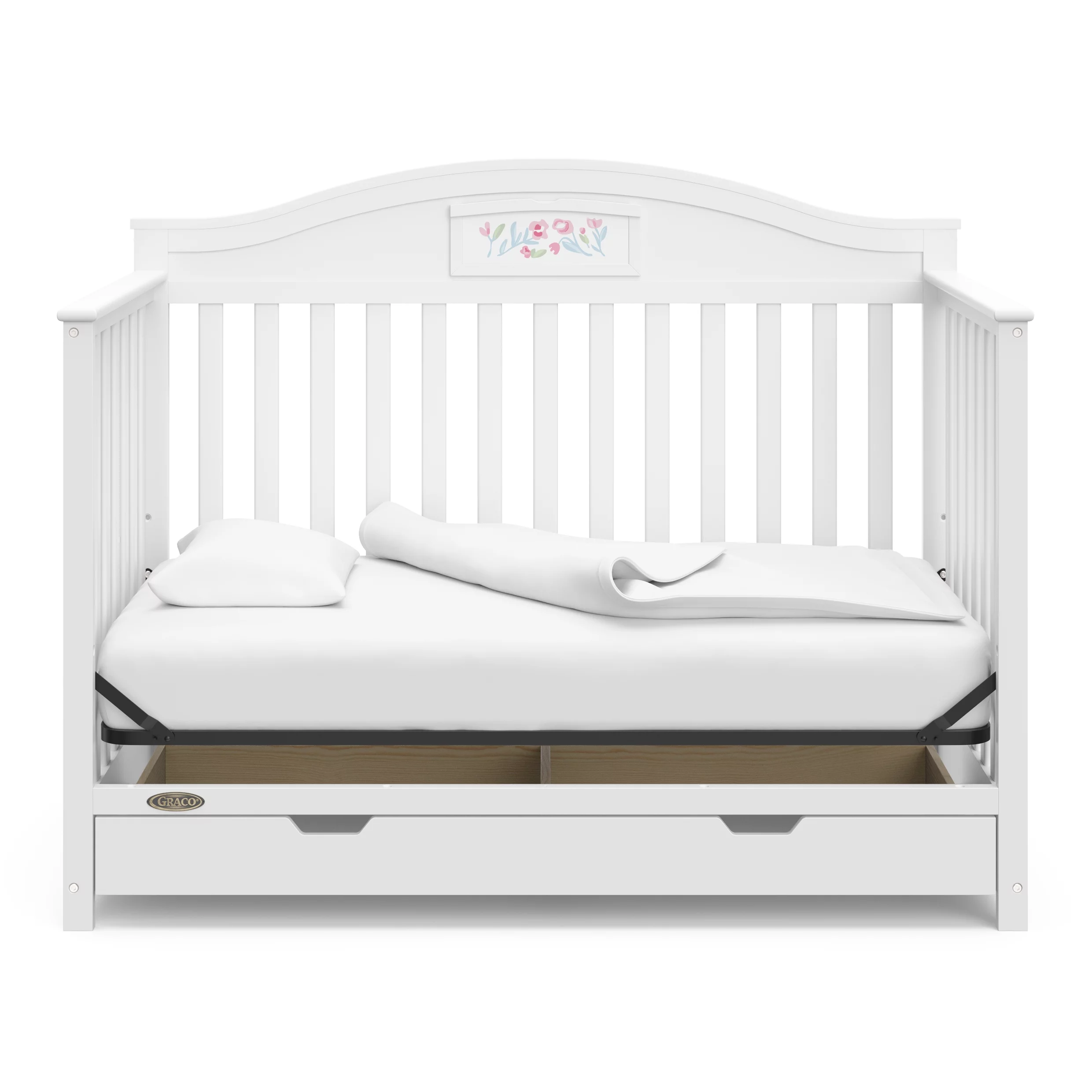 Graco Story 5-in-1 Convertible Baby Crib with Drawer, White