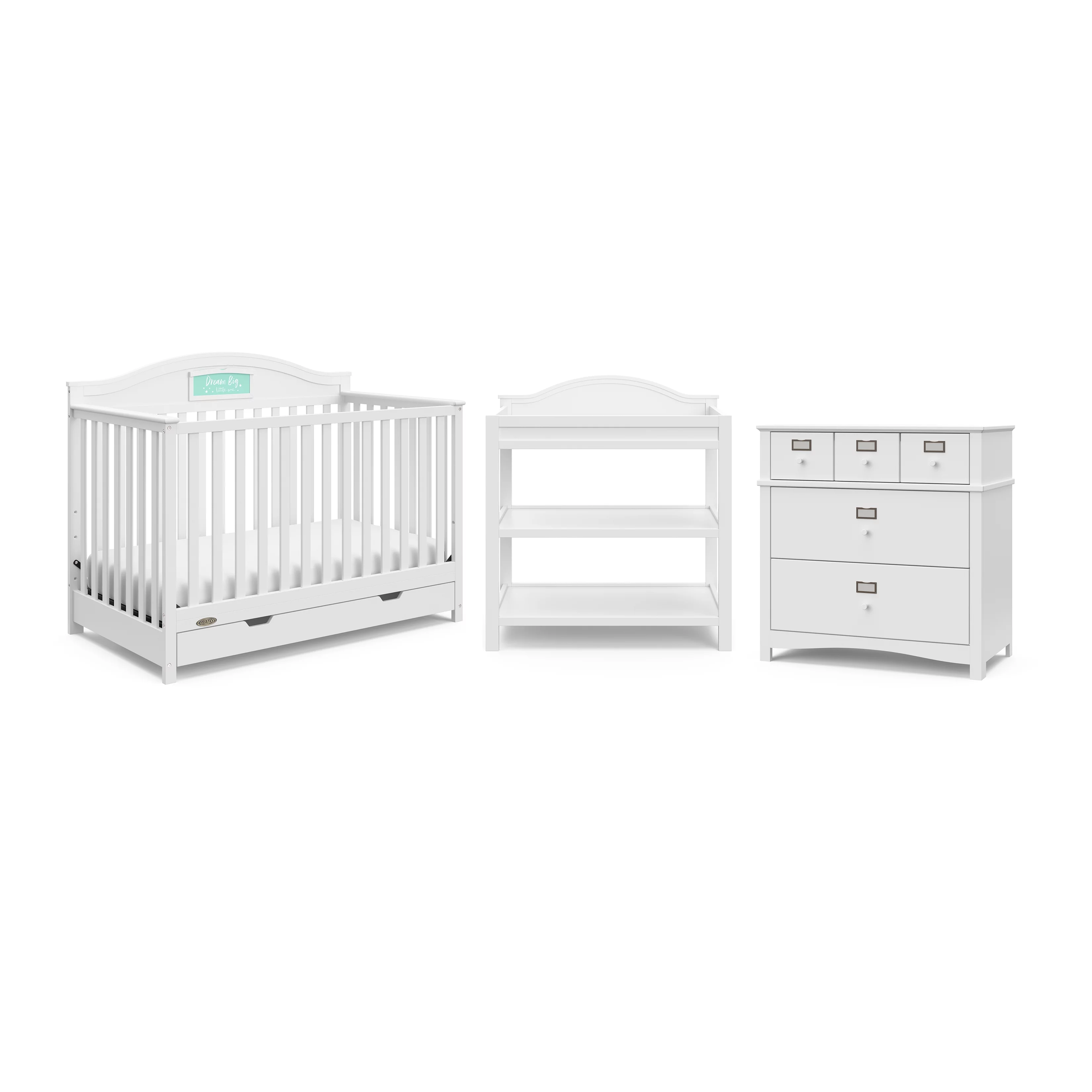 Graco Story 5-in-1 Convertible Baby Crib with Drawer, White