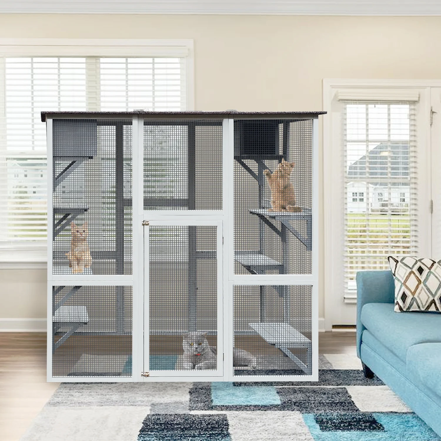 Wooden Catio Outdoor Cat Enclosure, 71