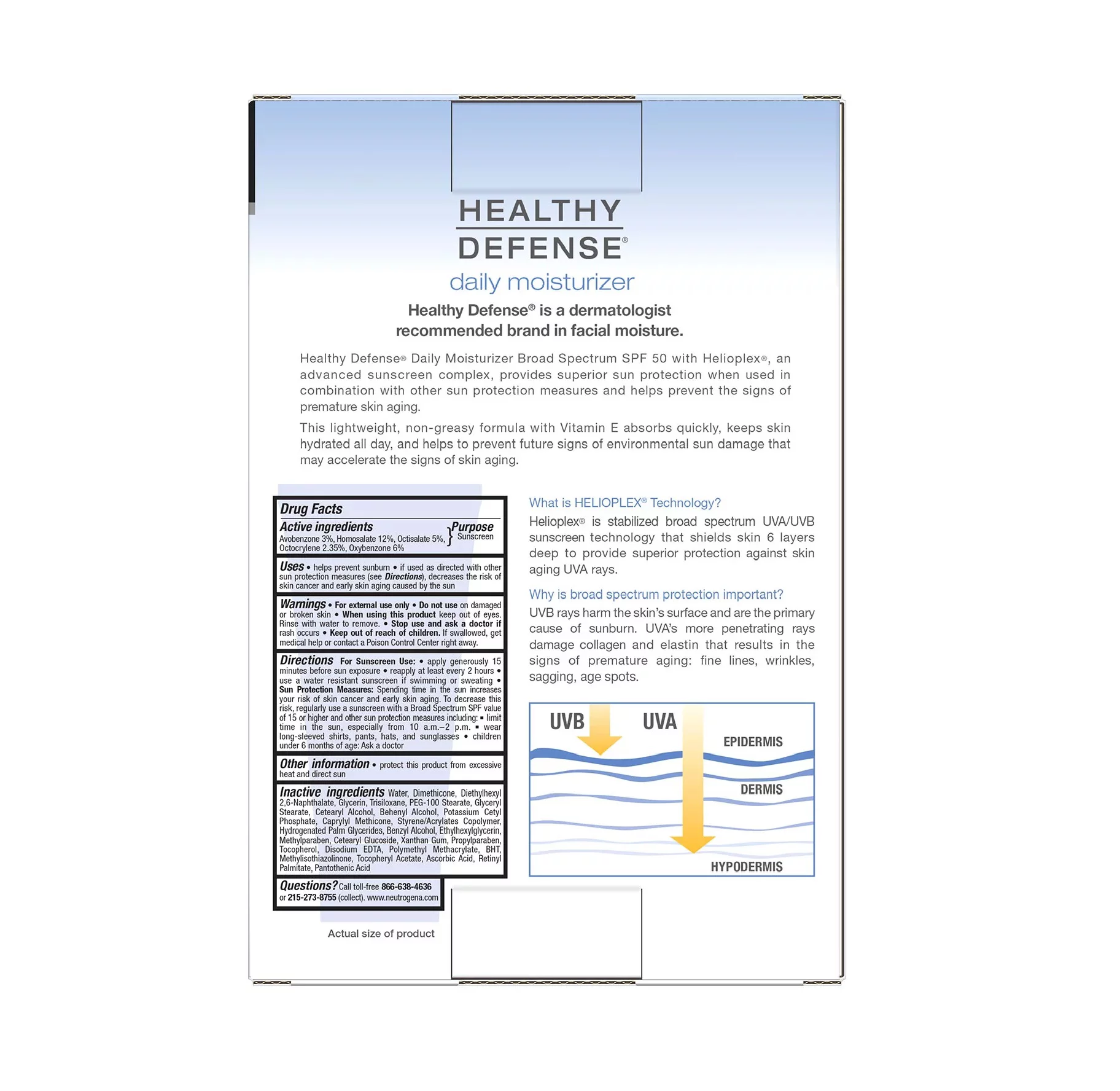 Neutrogena Healthy Defense Daily Moisturizer with Broad Spectrum SPF50 Sunscreen (1.7 fl. oz., 2 pk.)