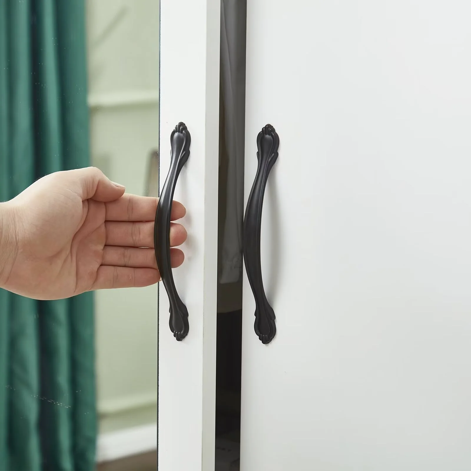 ModMakers 4-Door Wardrobe Armoire Closet | Wardrobe Storage Wood Armoire Wardrobe Cabinet w/ Mirror, 2 Hanging Rods & 4 Drawers, White