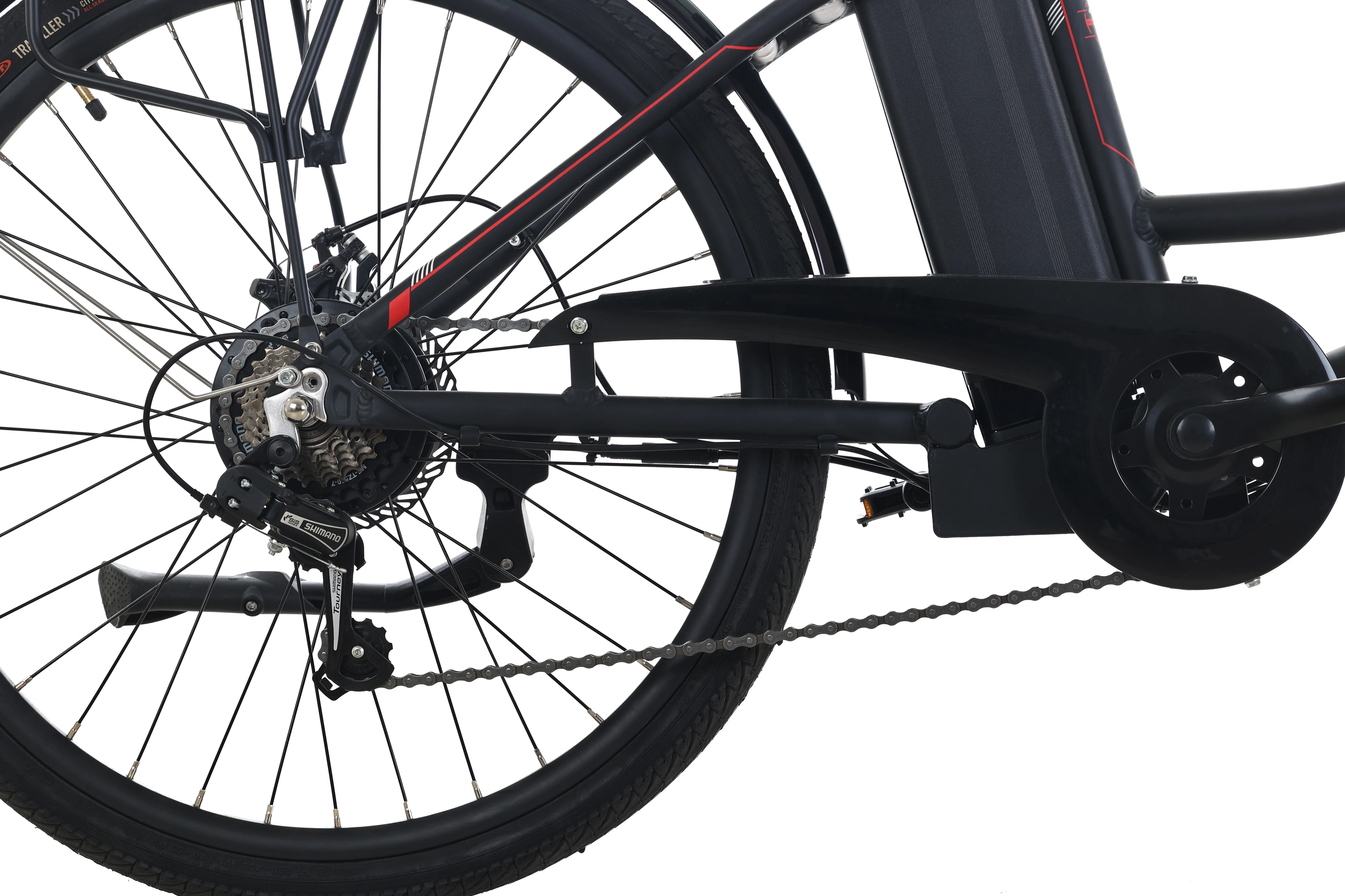 Ltmate Skyline Electric Bike for Adults, 26” Ebike 350W Powerful Motor, 36V 10.4Ah Removable Battery Electric Cruiser Bike, Shimano 7-Speed Gears, Electric City Commuter Bike,Black