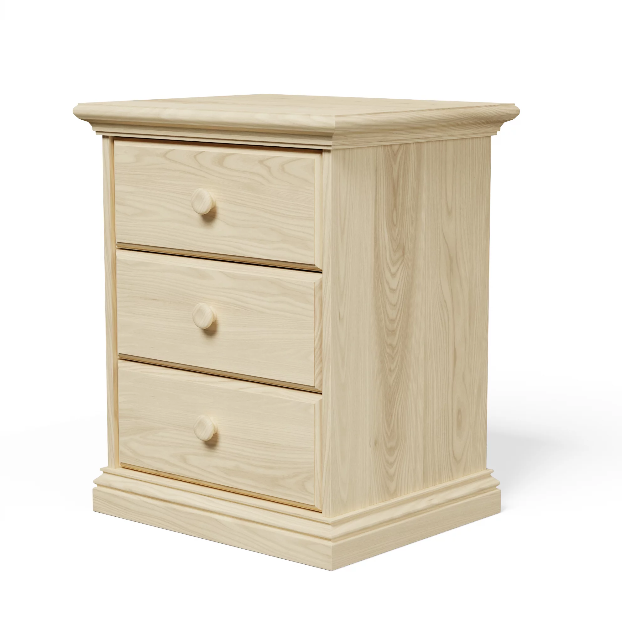 3 Drawers Arizona Nightstand Solid Pine Wood Fully Assembled Wooden Bedside Table