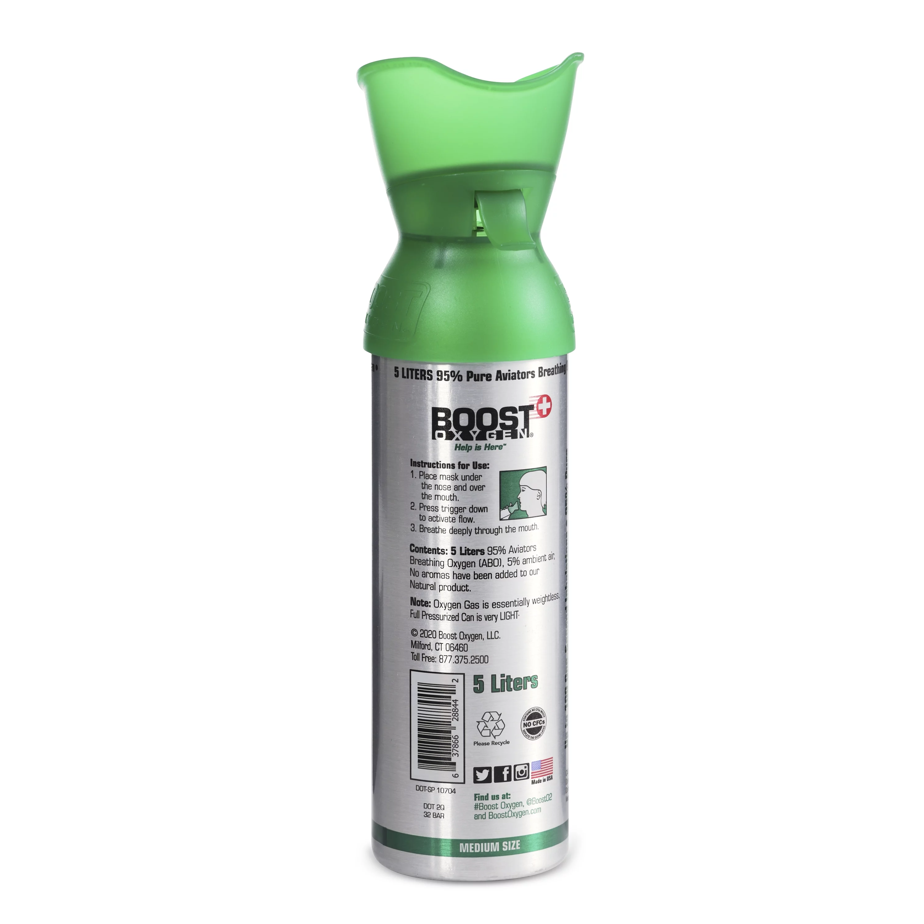 Boost Oxygen 5L Can Oxygen Bottle, Natural (4 Pack) & 3L Bottle, Peppermint