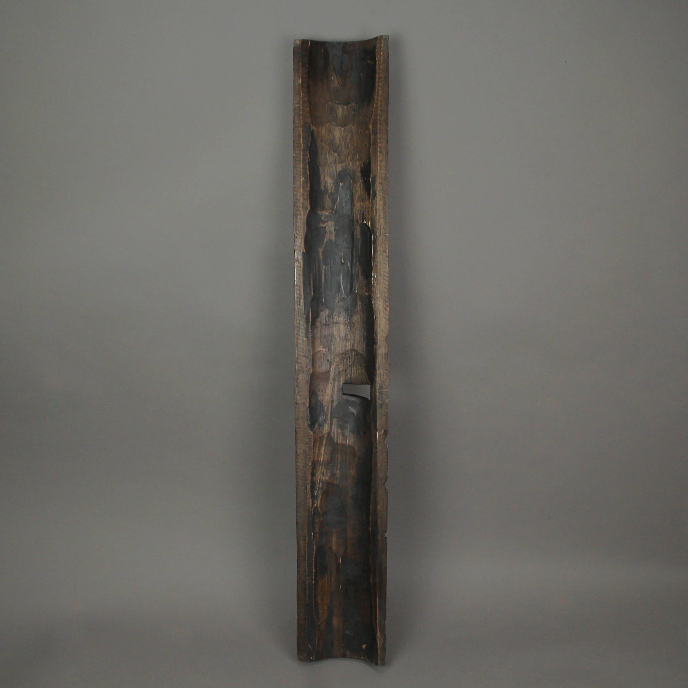 J.D. Yeatts Fire and Earth Carved Wood Surfer Tiki Wall Masks 39 inch (Set of 2)