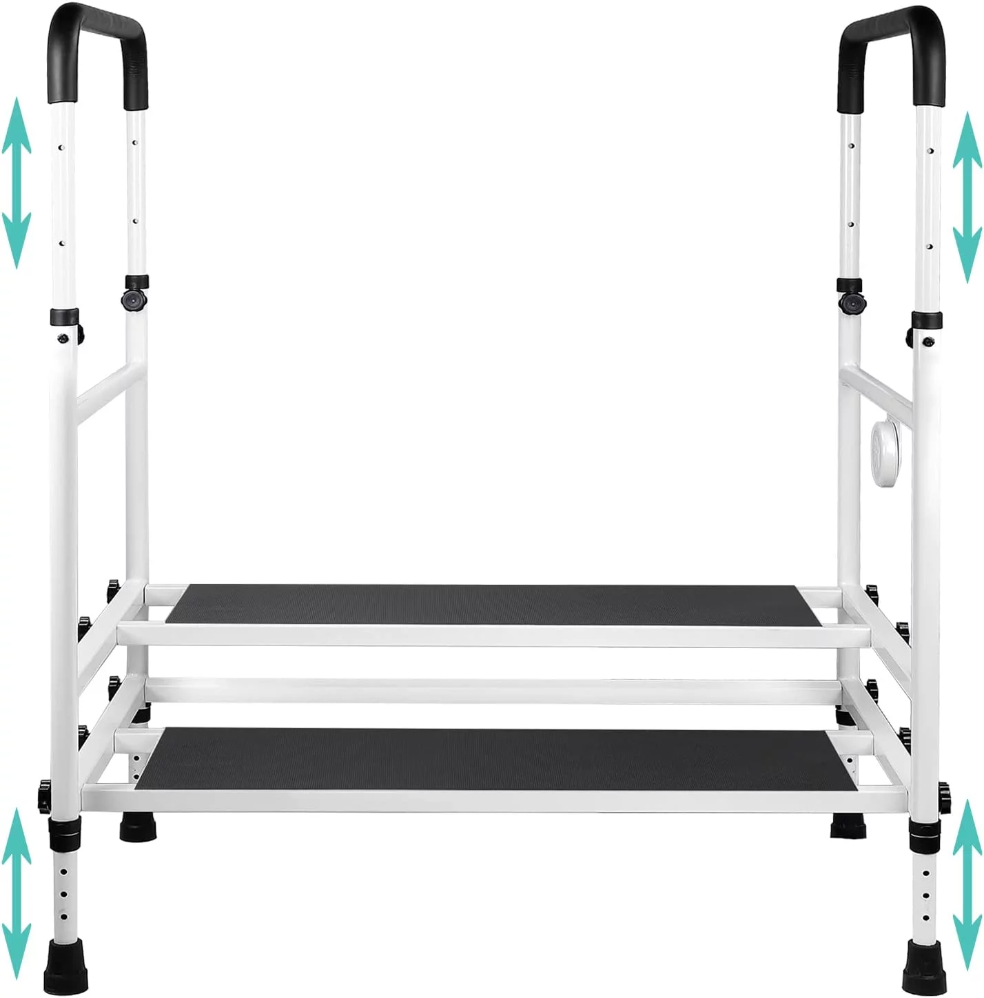 ARKANTOS Bed Step Stool with Adjustable Handrail and Sensor Light, Non-Slip, Holds up to 500lbs, Safety Bed Rail for Elderly, Pregnant, Handicapped