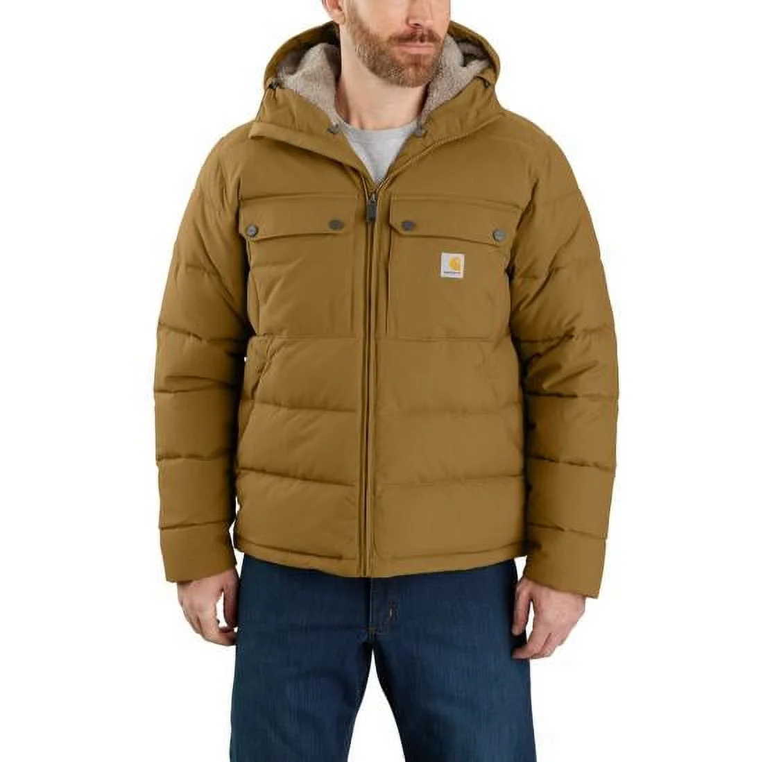 Carhartt Nylon Insulated Midweight Oak Brown-Colored Montana Men's Large Jacket