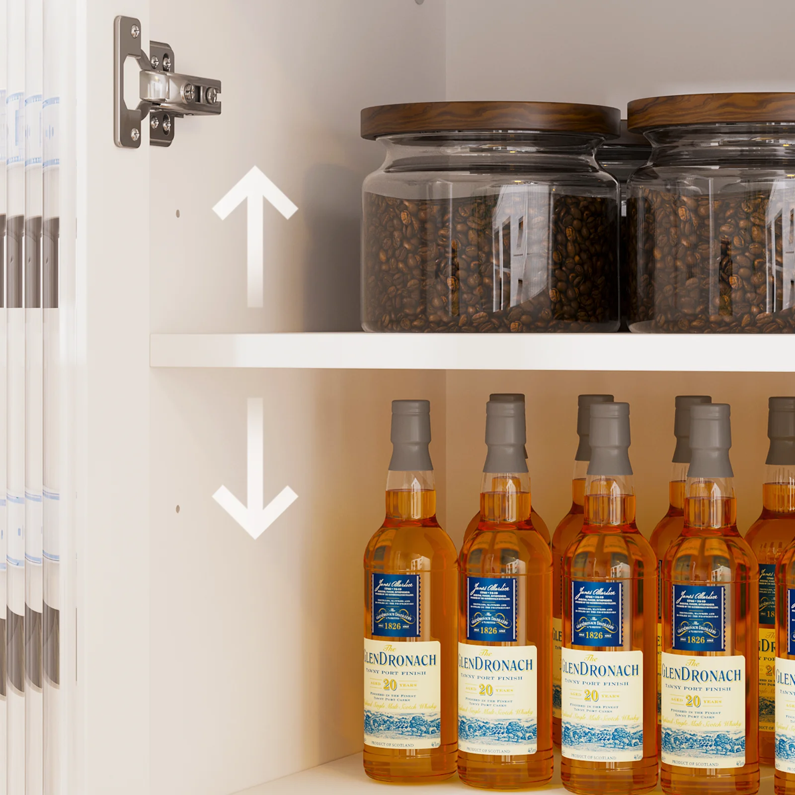 RichYa Kitchen Hutch Storage Cabinet, Freestanding Kitchen Pantry with Glass Doors and 3 Drawers for Dinning Room, Living Room, White