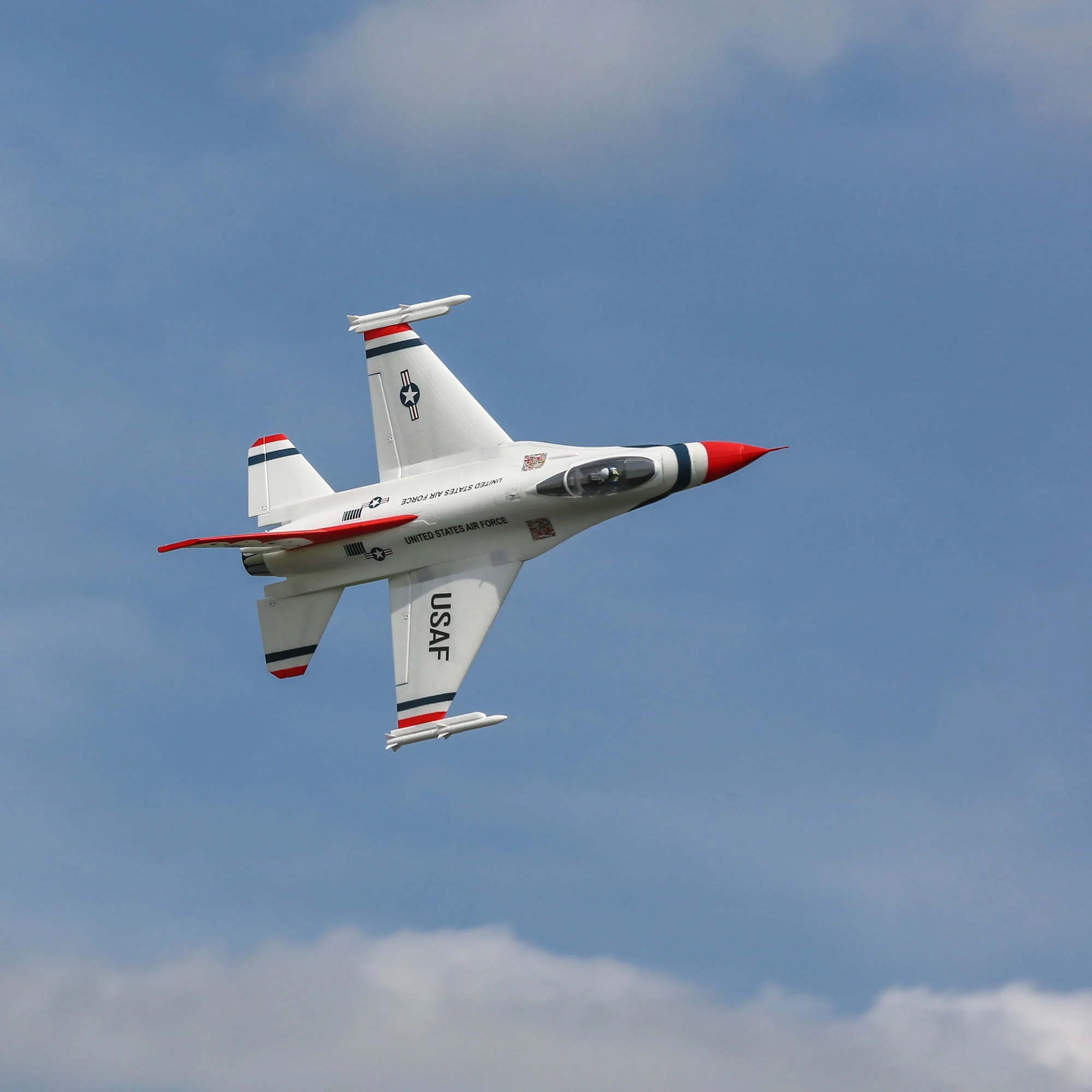 E-flite RC Airplane F-16 Thunderbirds 70mm EDF Jet BNF Basic Transmitter Battery and Charger Not Included EFL178500