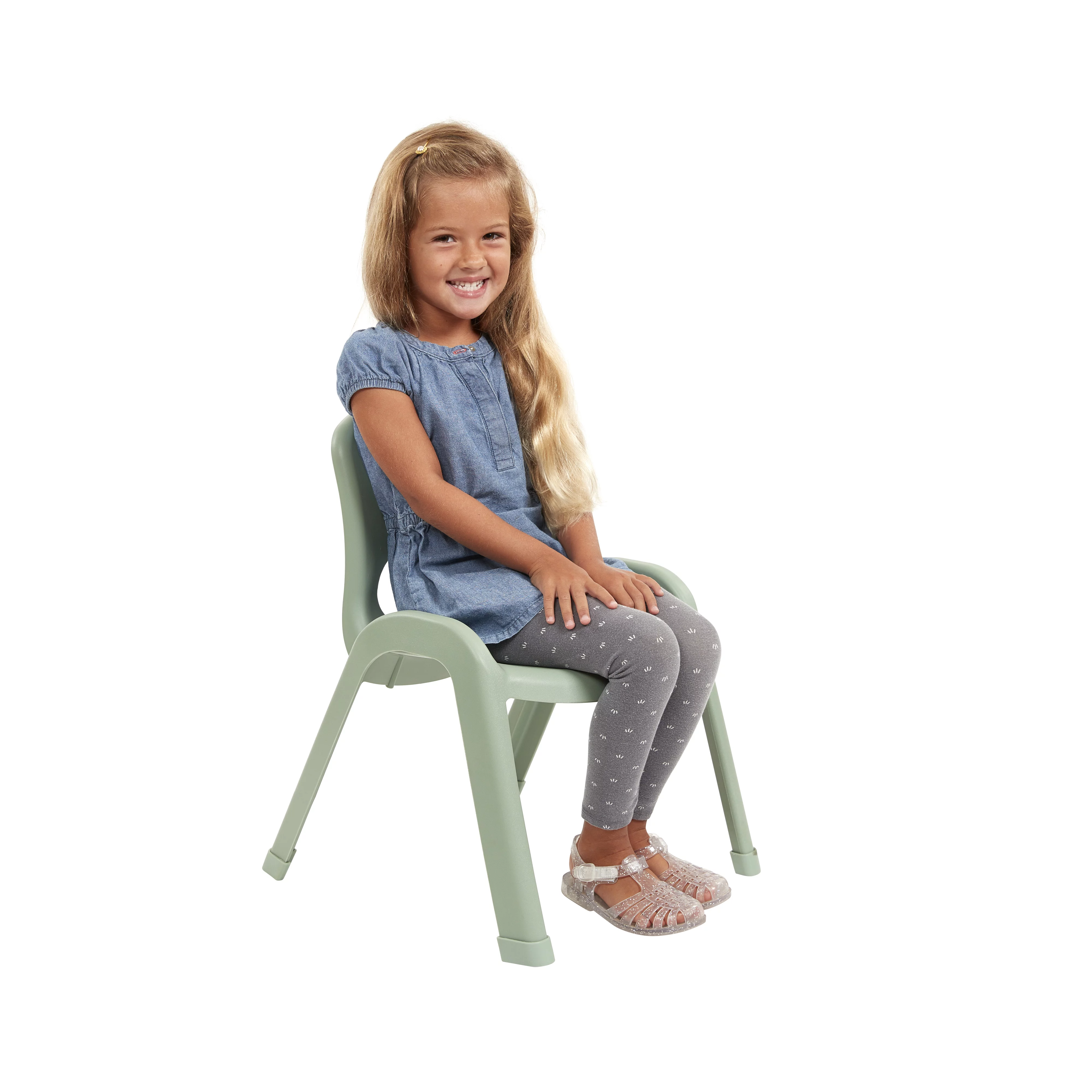 ECR4Kids SitRight Chair, Classroom Seating, Sage, 4-Pack