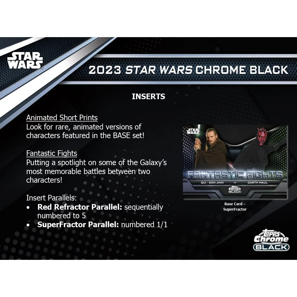 Star Wars 2023 Galaxy 2023 Topps Chrome Black Trading Card HOBBY Box (1 Encased Autograph)