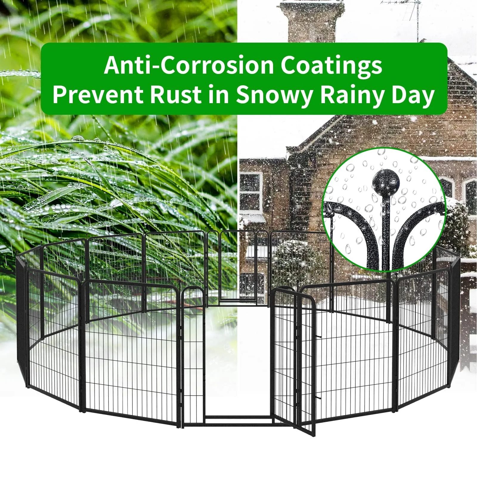 Kfvigoho Dog Playpen Outdoor 12 Panels Heavy Duty Dog Pen 32