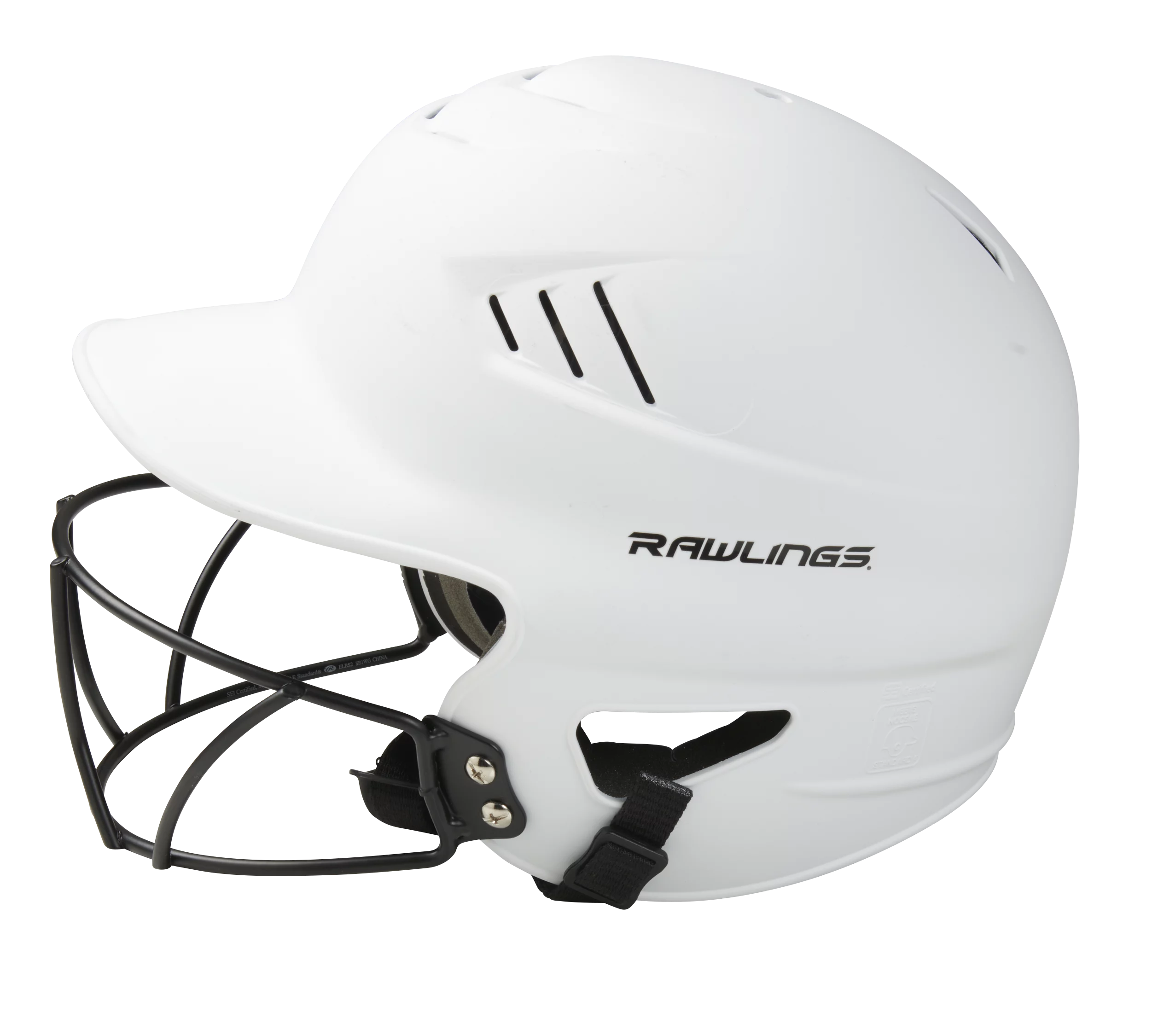 Rawlings Coolflo Fastpitch Softball Helmet with Face Guard, Matte White