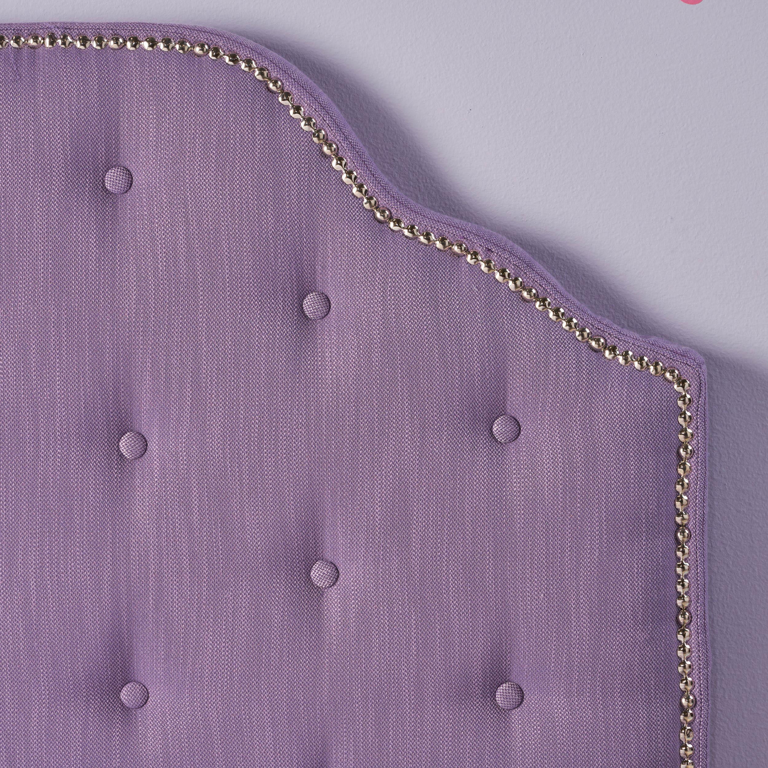 Noble House Kathleen Twin Fabric Tufted Kid's Headboard, Light Purple